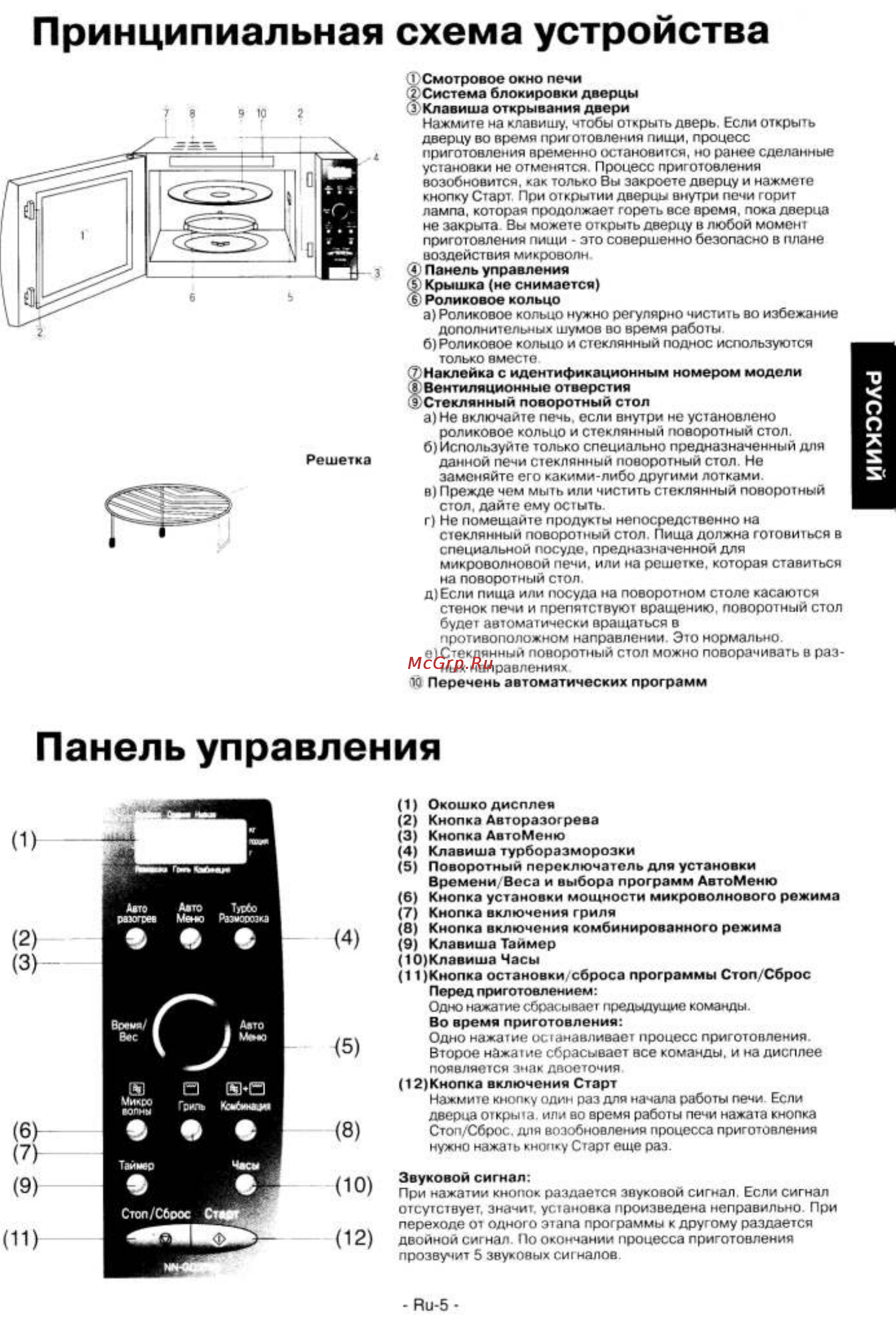 Panasonic NN-GD 376 SZPE [6/42] Панель управления