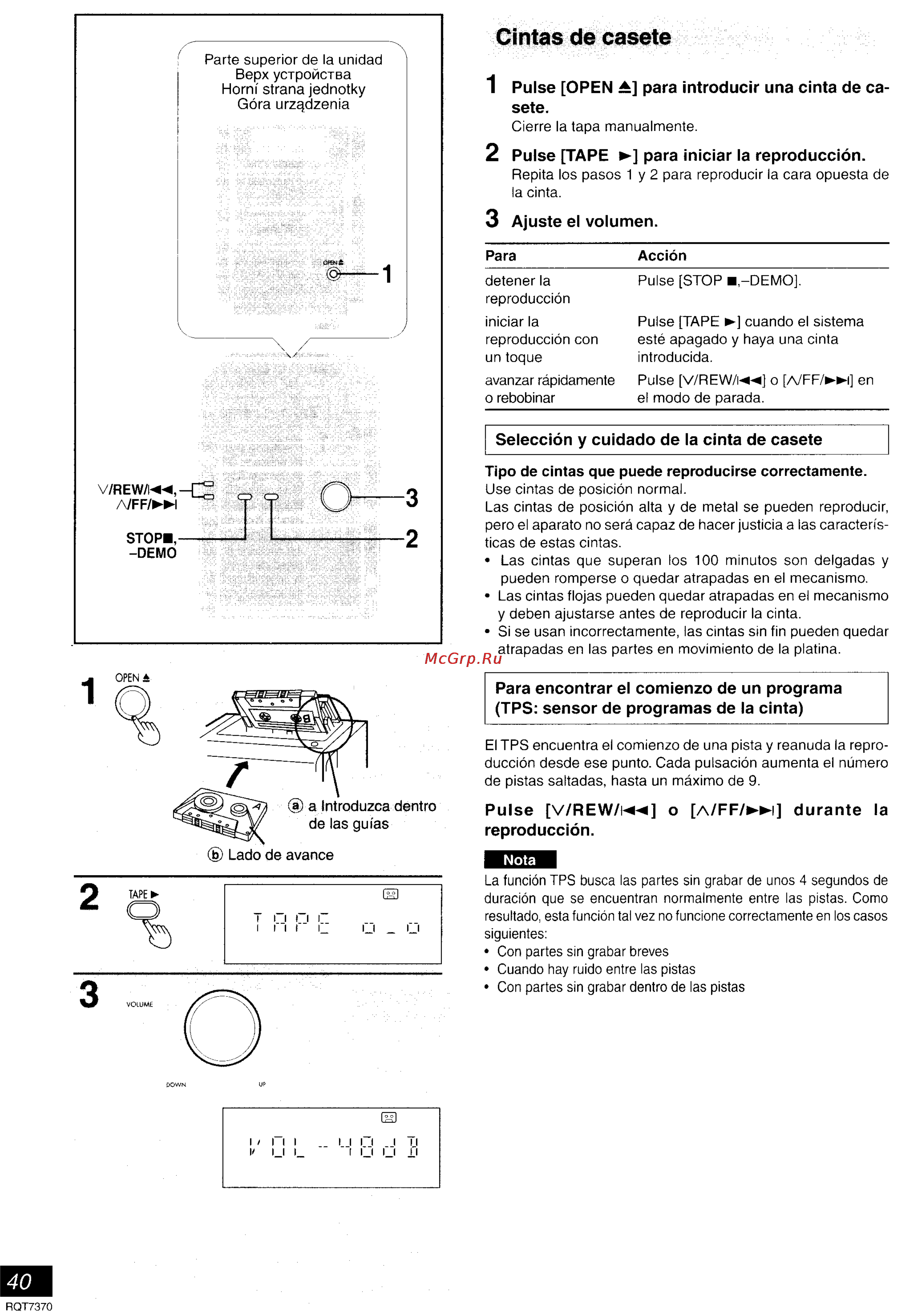 Panasonic SC-PM19 [34/47] Cintas de casete