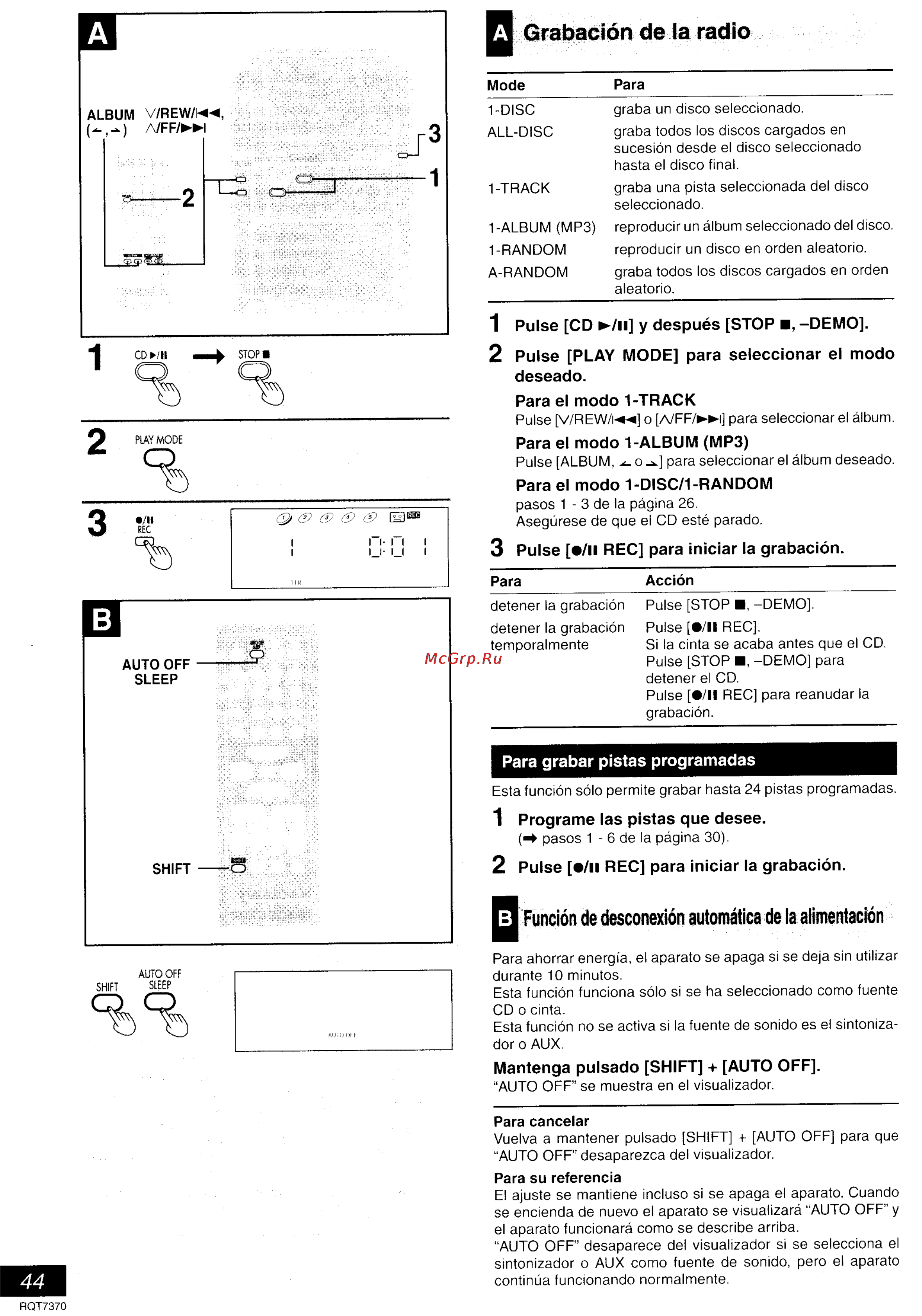 Panasonic SC-PM19 [38/47] Función de desconexión automática de la alimentación