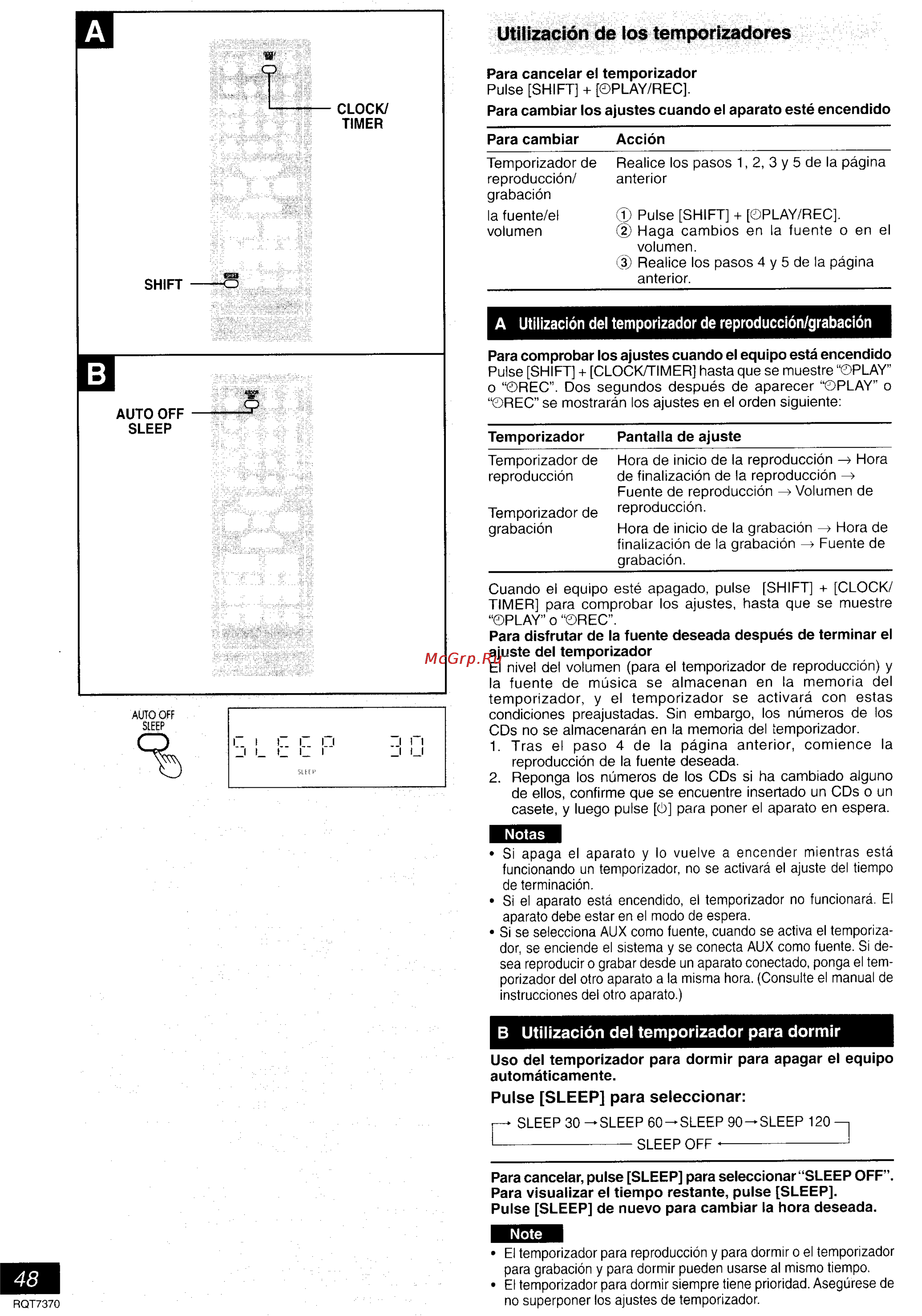 Panasonic SC-PM19 [42/47] Utilización de los temporizadores