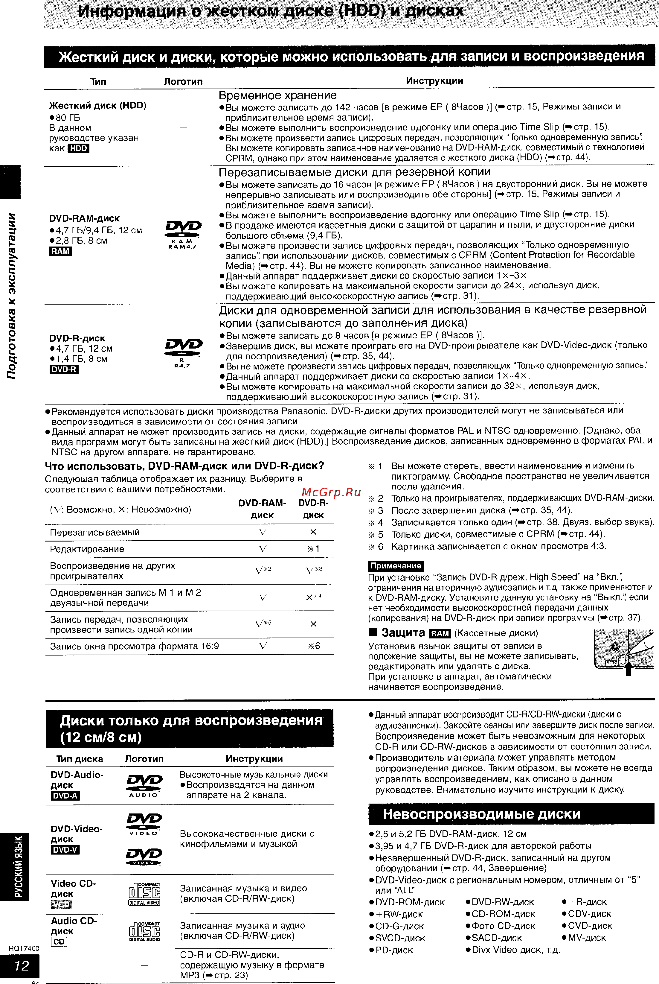 Panasonic DMR-E85H [13/53] Информация о жестком диске hdd и дисках