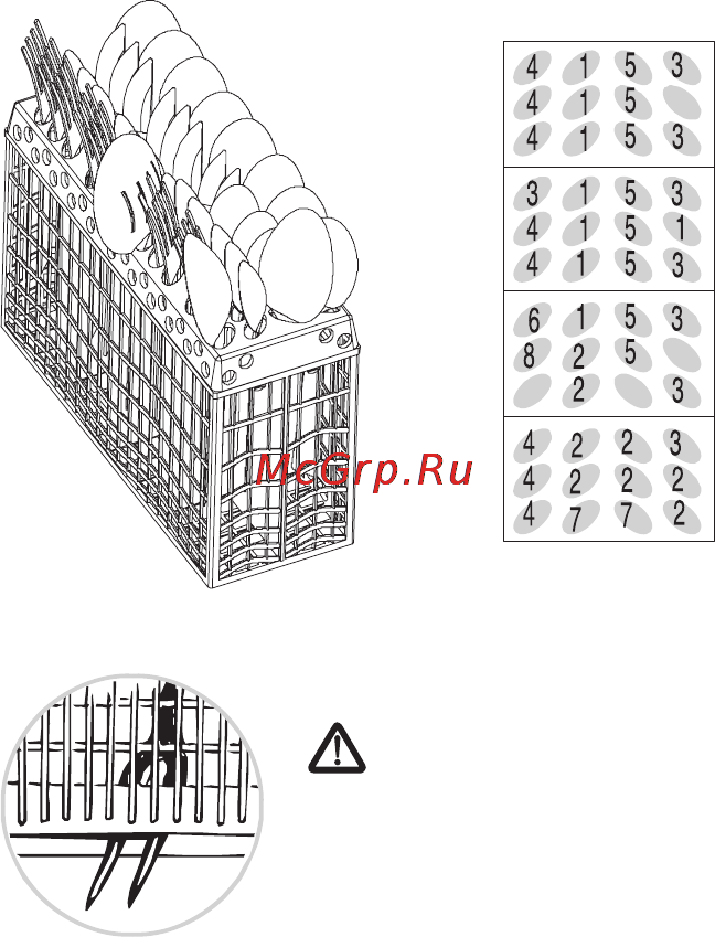 Candy CDI 45 [15/40] Отделение для столовых приборов