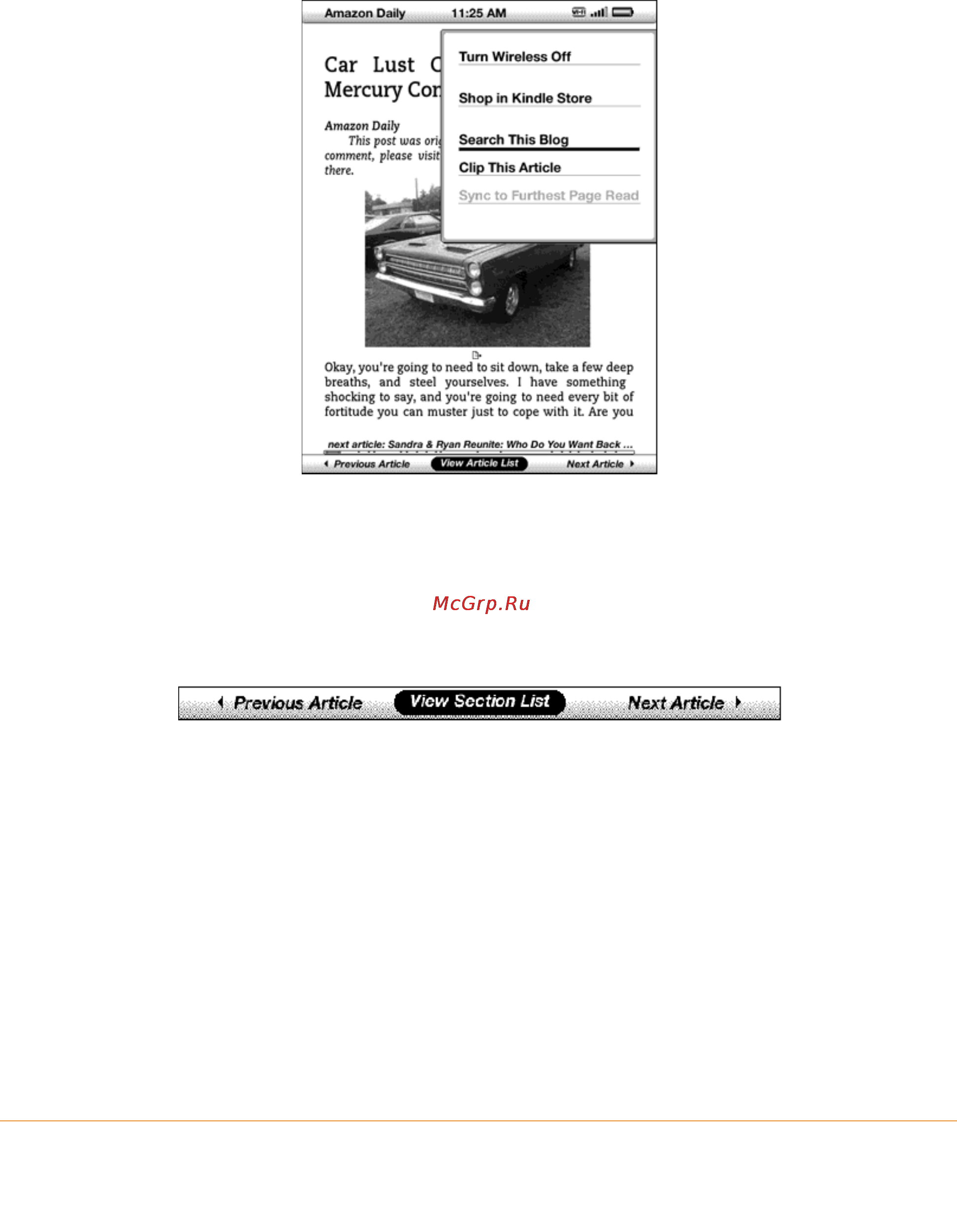 Amazon Kindle 3 WIFI [69/200] Navigating within a periodical