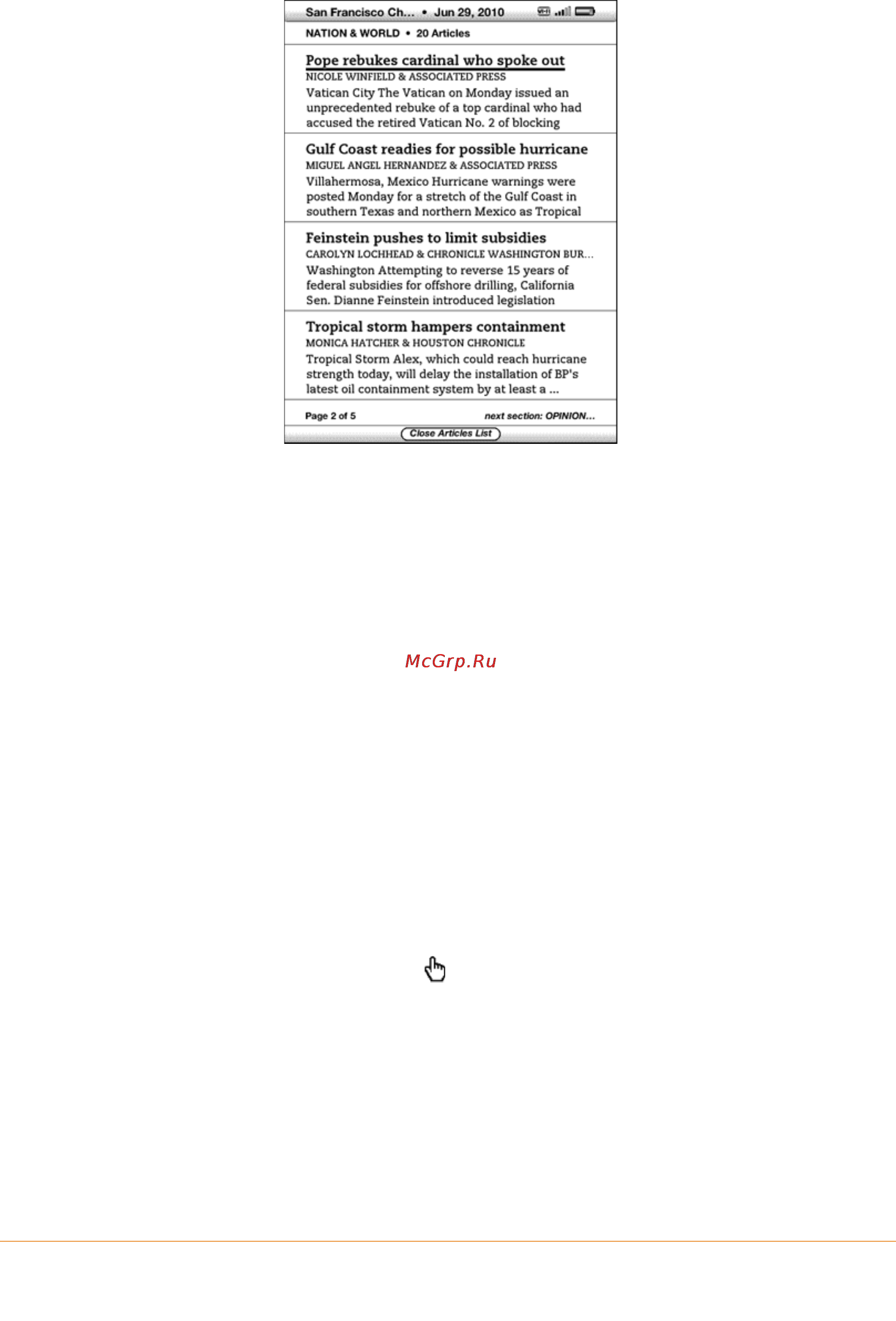 Amazon Kindle 3 WIFI [71/200] Selecting internal links