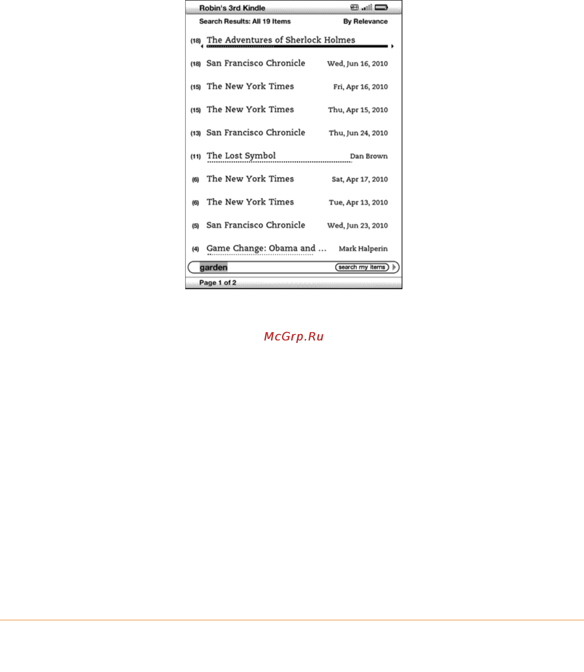 Amazon Kindle 3 WIFI [99/200] Search results for a specific item
