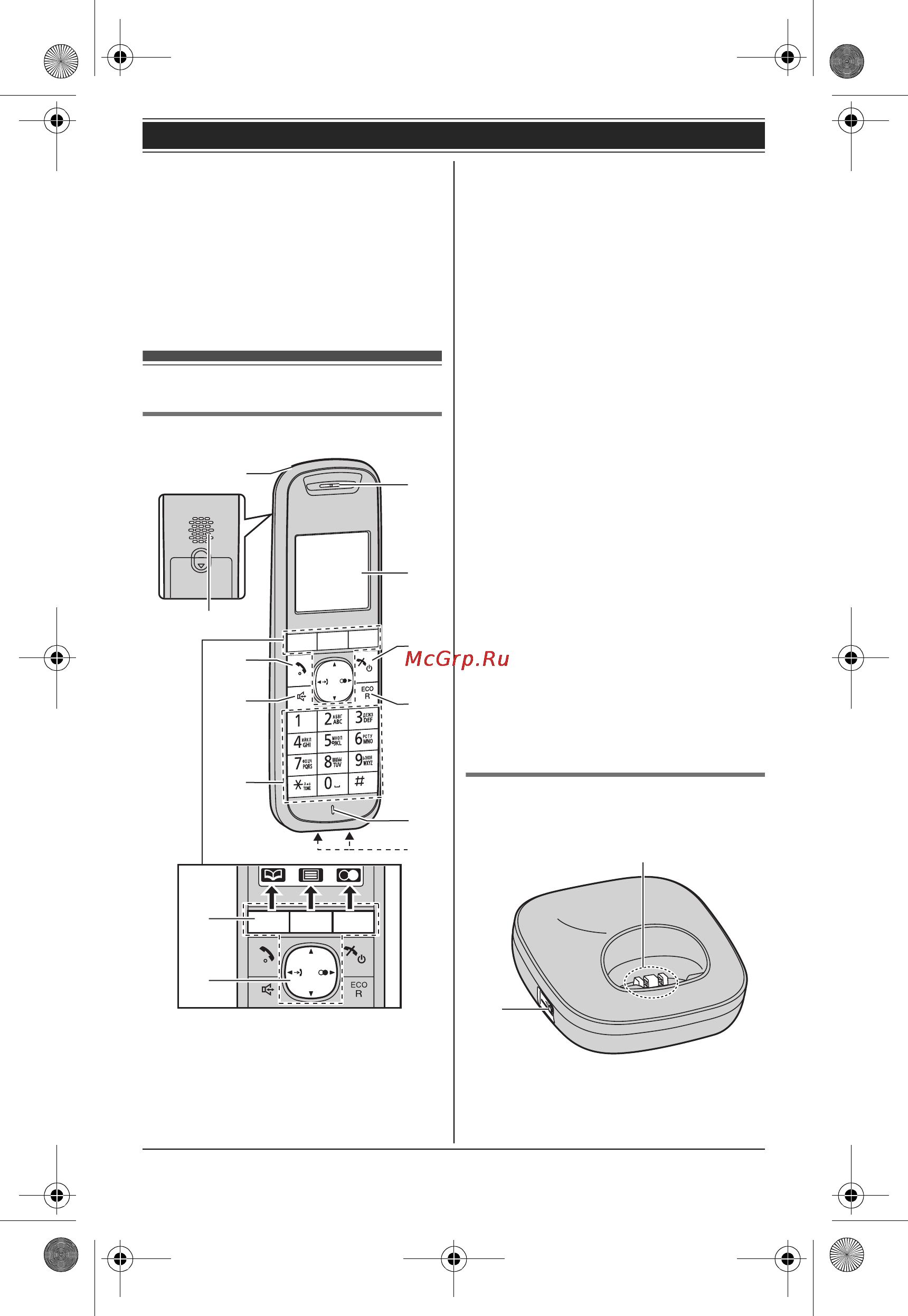 Panasonic KX-TG5521RUB [11/60] Органы управления