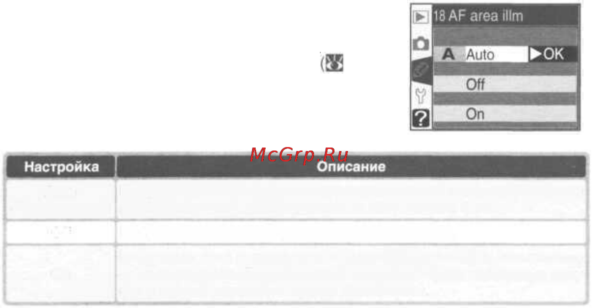 Nikon Coolpix D70 [159/218] Пользовательская настройка 18 af area iiim