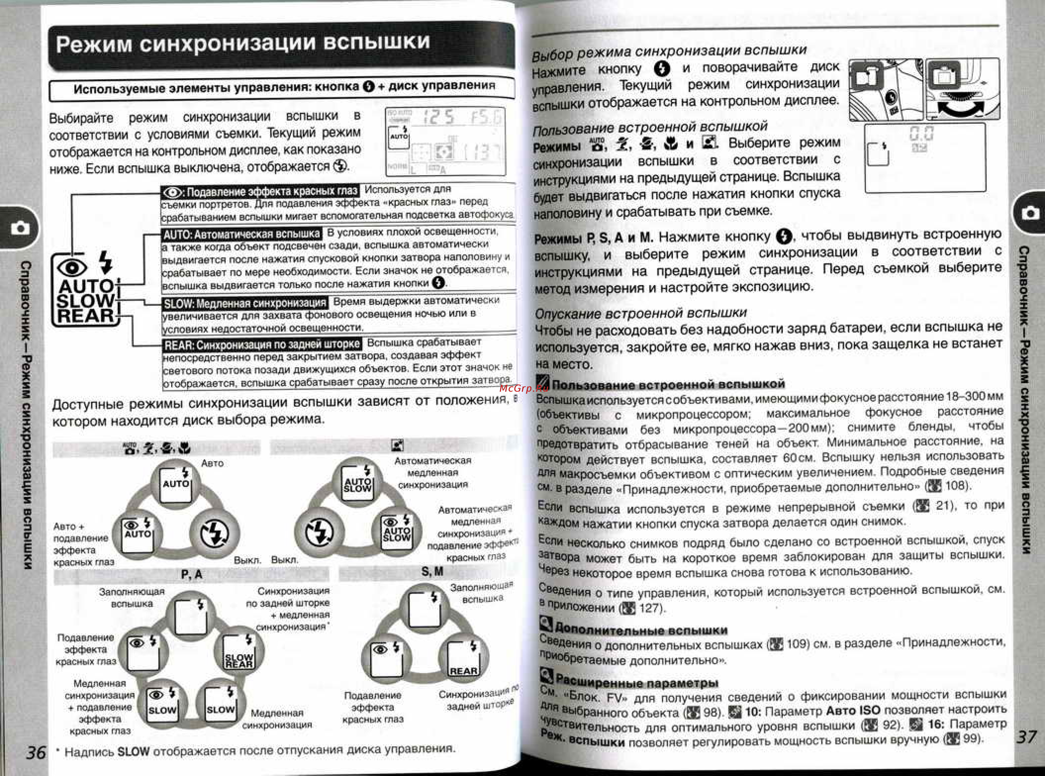 Nikon Coolpix D50 [24/75] Режим синхронизации вспышки