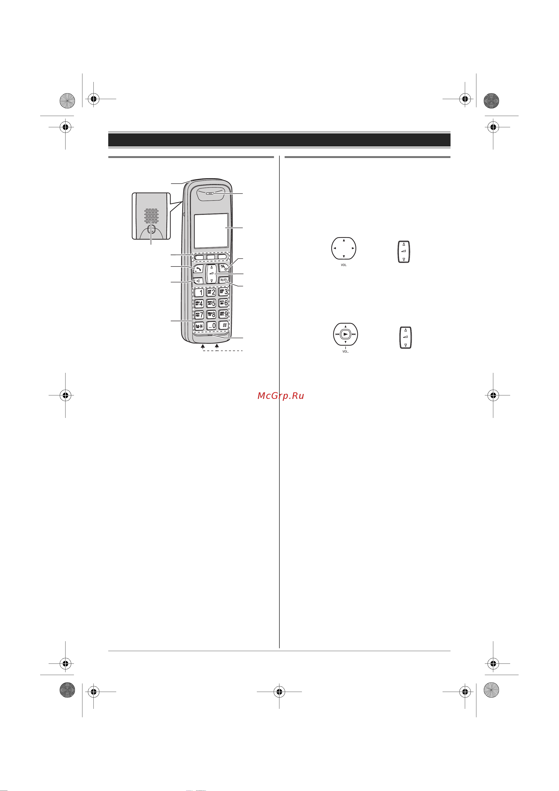 Panasonic KX-TG6451RUT [11/52] Использование клавиши навигации клавиши громкости vol