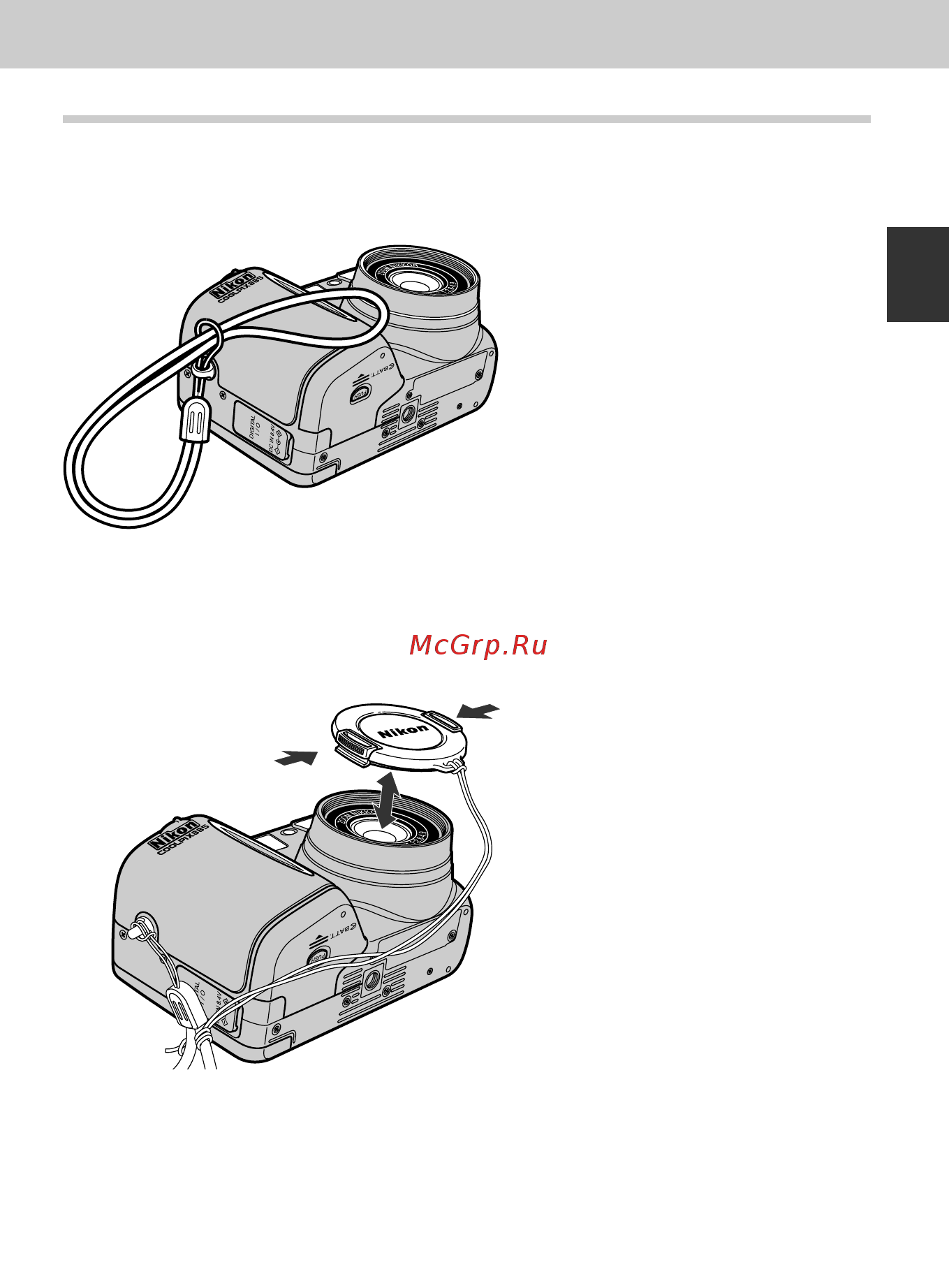 Nikon Coolpix 885 [43/206] Крышка объектива