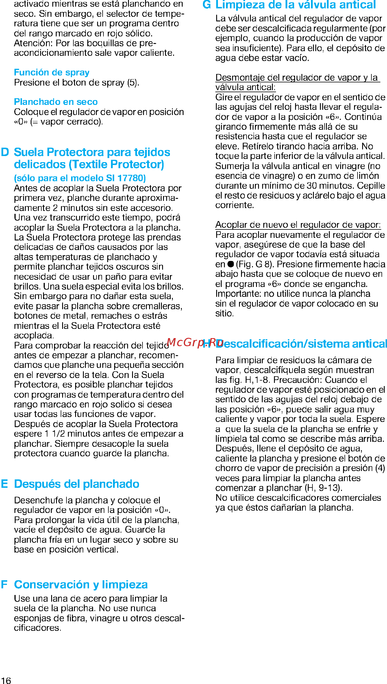 Braun ProStyle 710/SI17610 [16/70] D suela protectora para tejidos