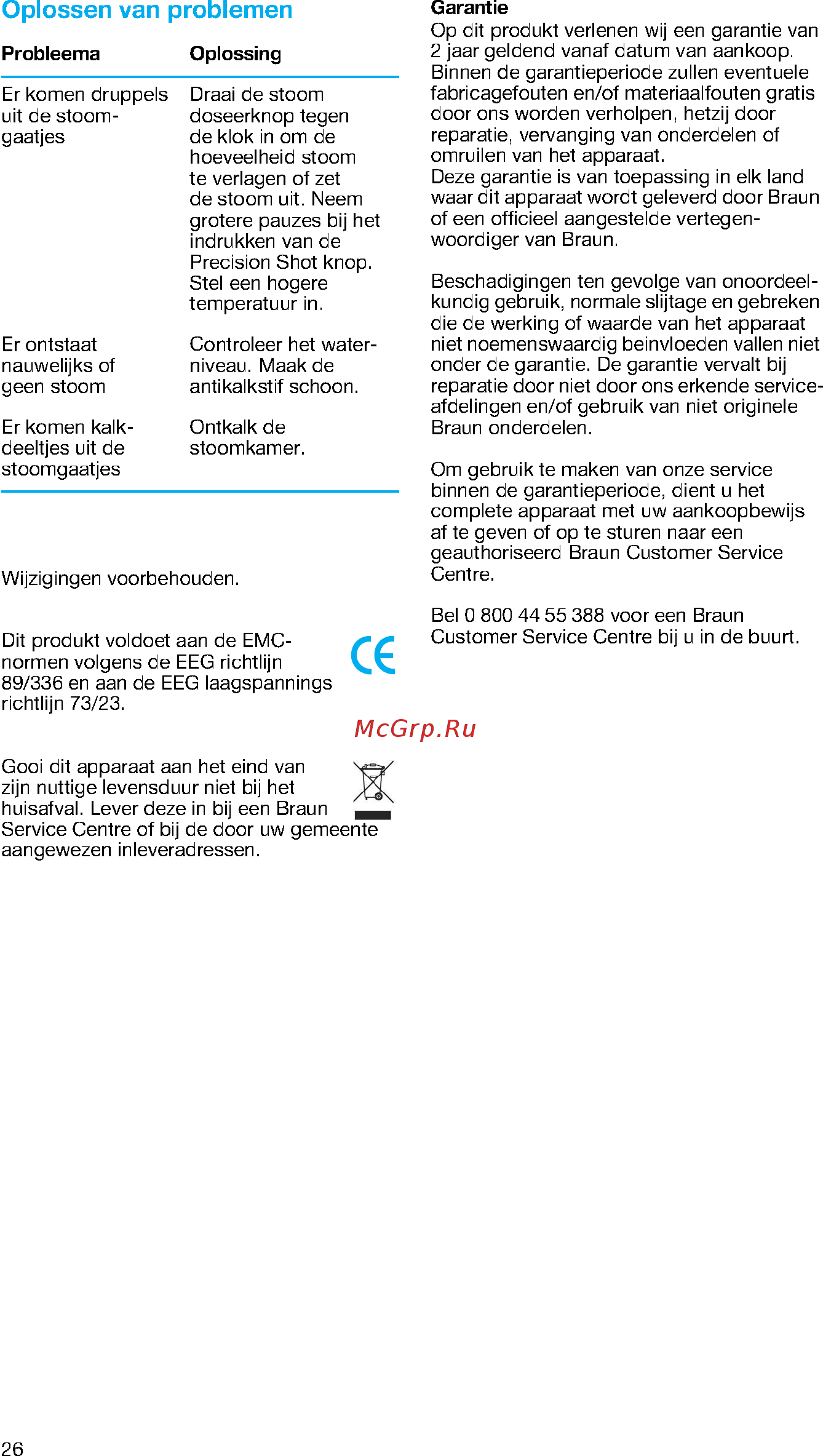 Braun ProStyle 710/SI17610 [26/70] Oplossen van problemen