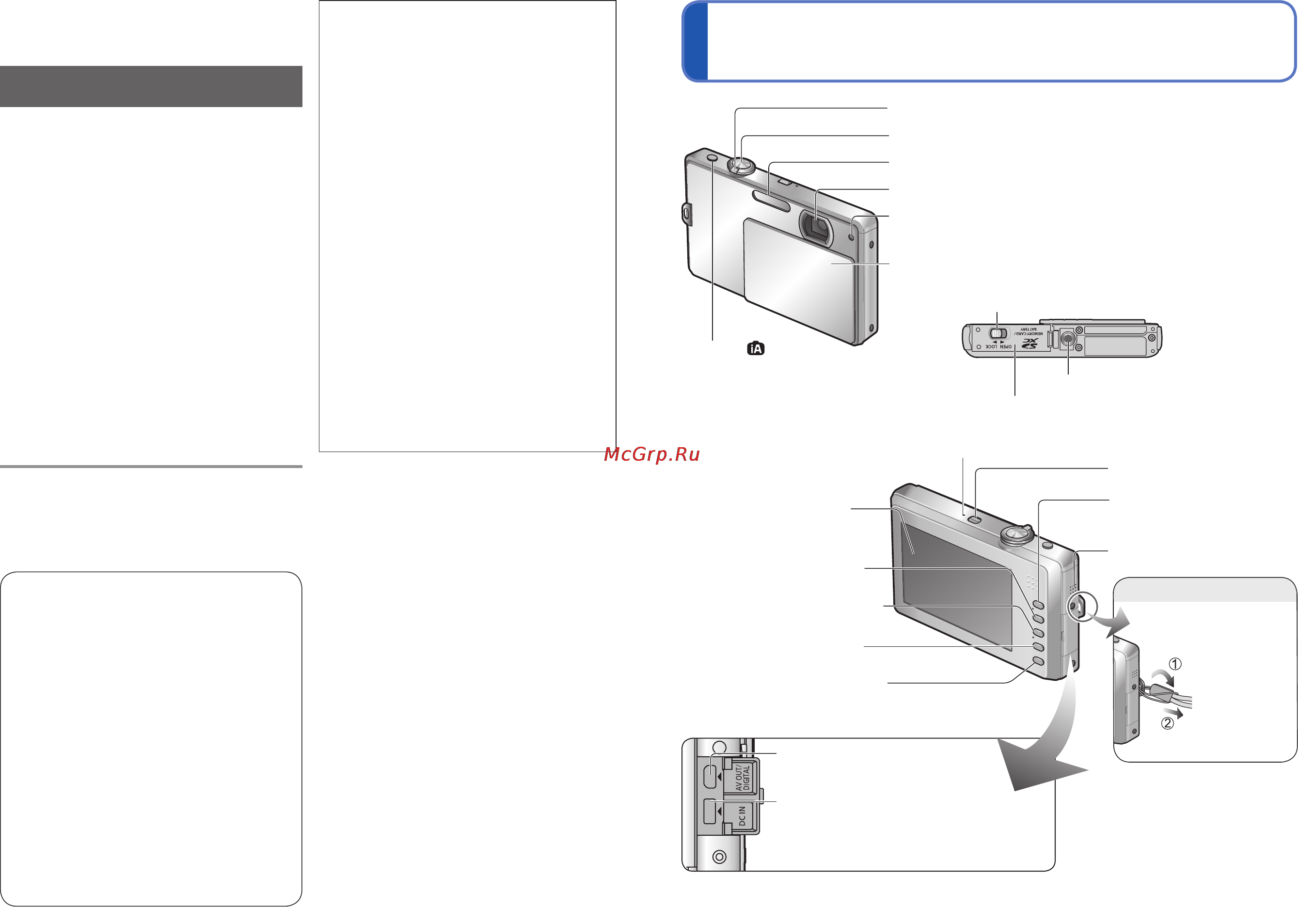 Panasonic DMC-FP3EE-V Violet [4/50] Название частей