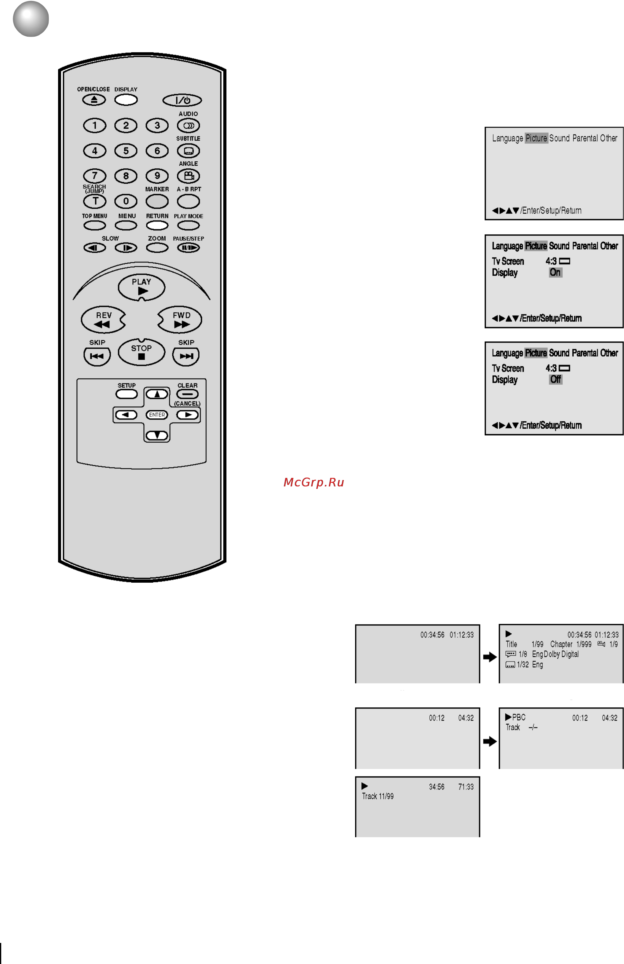 Toshiba SD-130ESB [28/44] Отображение экранного меню информация о диске
