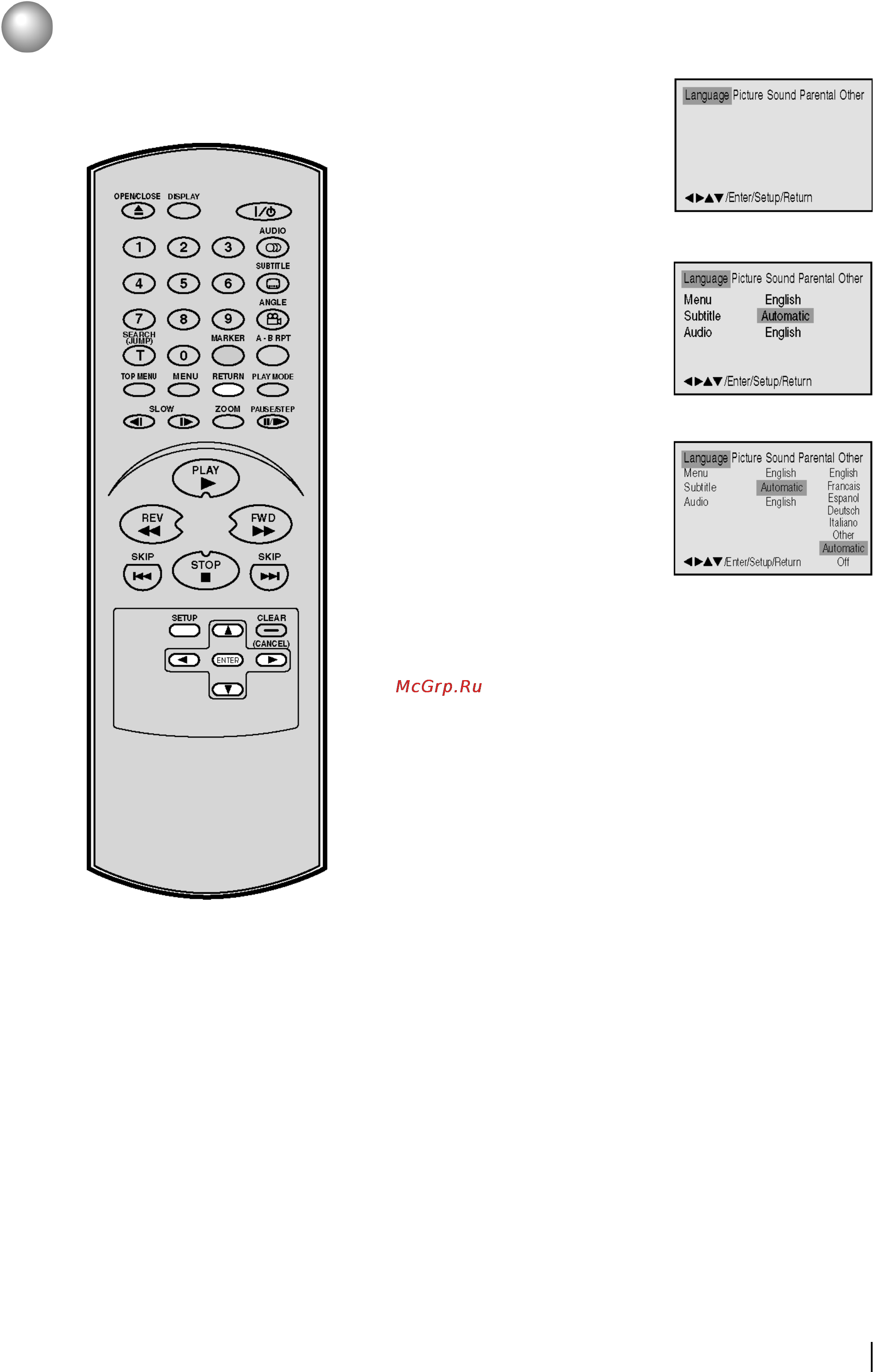 Toshiba SD-130ESB [35/44] Переключение языка субтитров