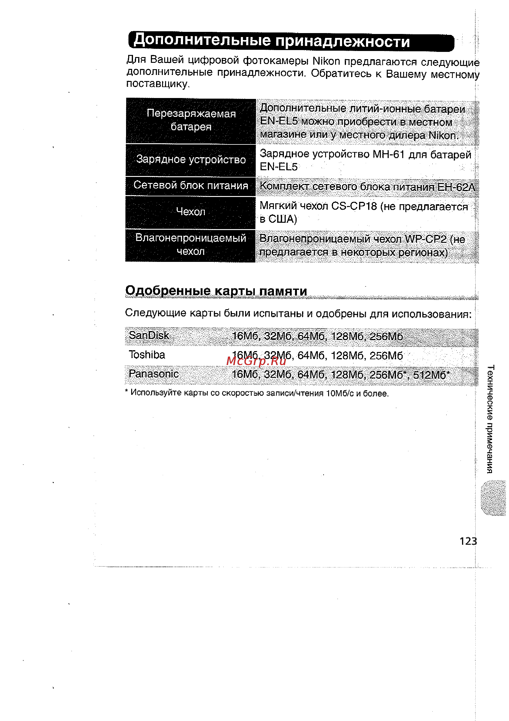 Nikon Coolpix 5200 [133/154] Дополнительные принадлежности