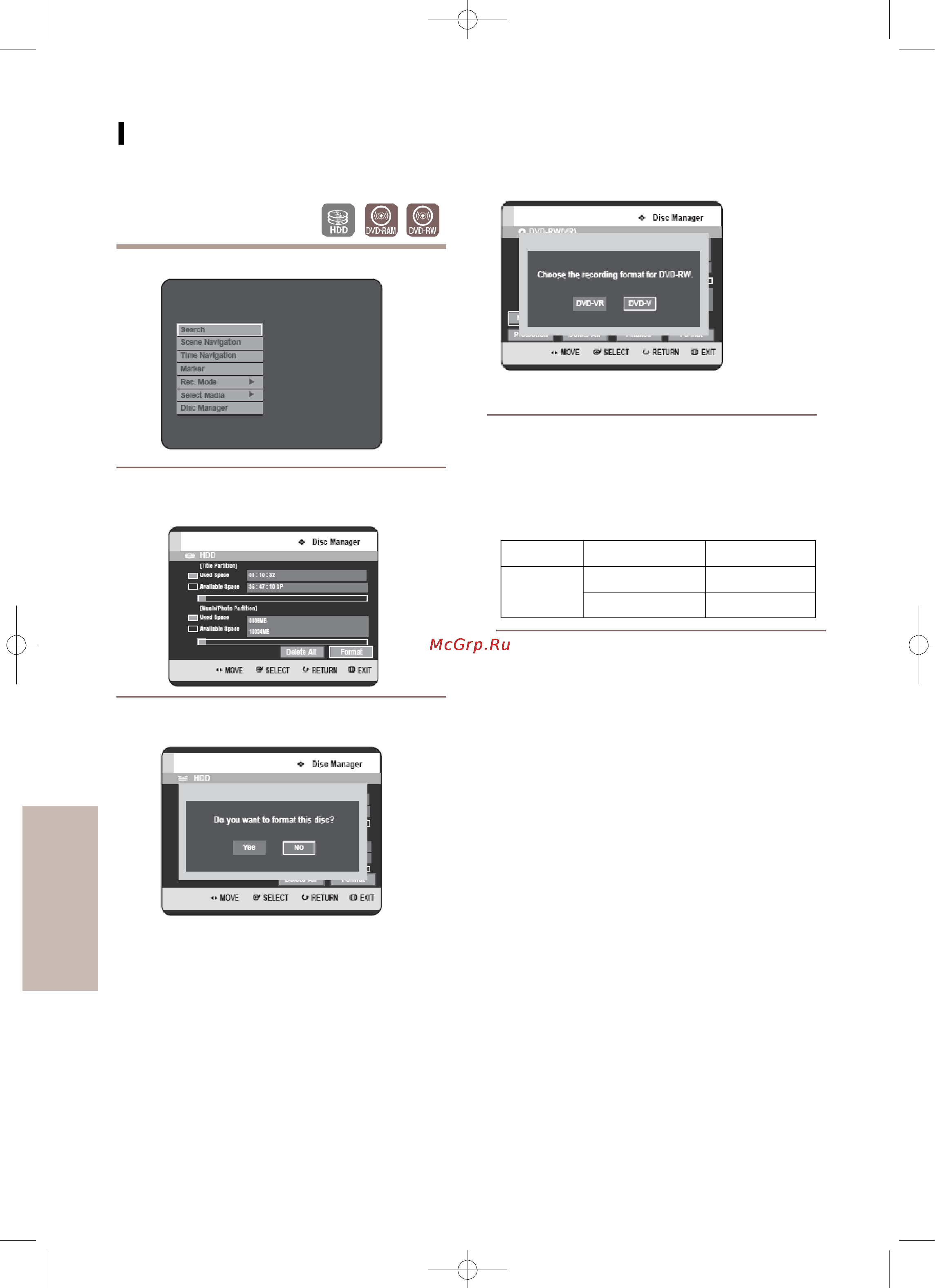 Toshiba RD-XS64SG [122/132] Русский