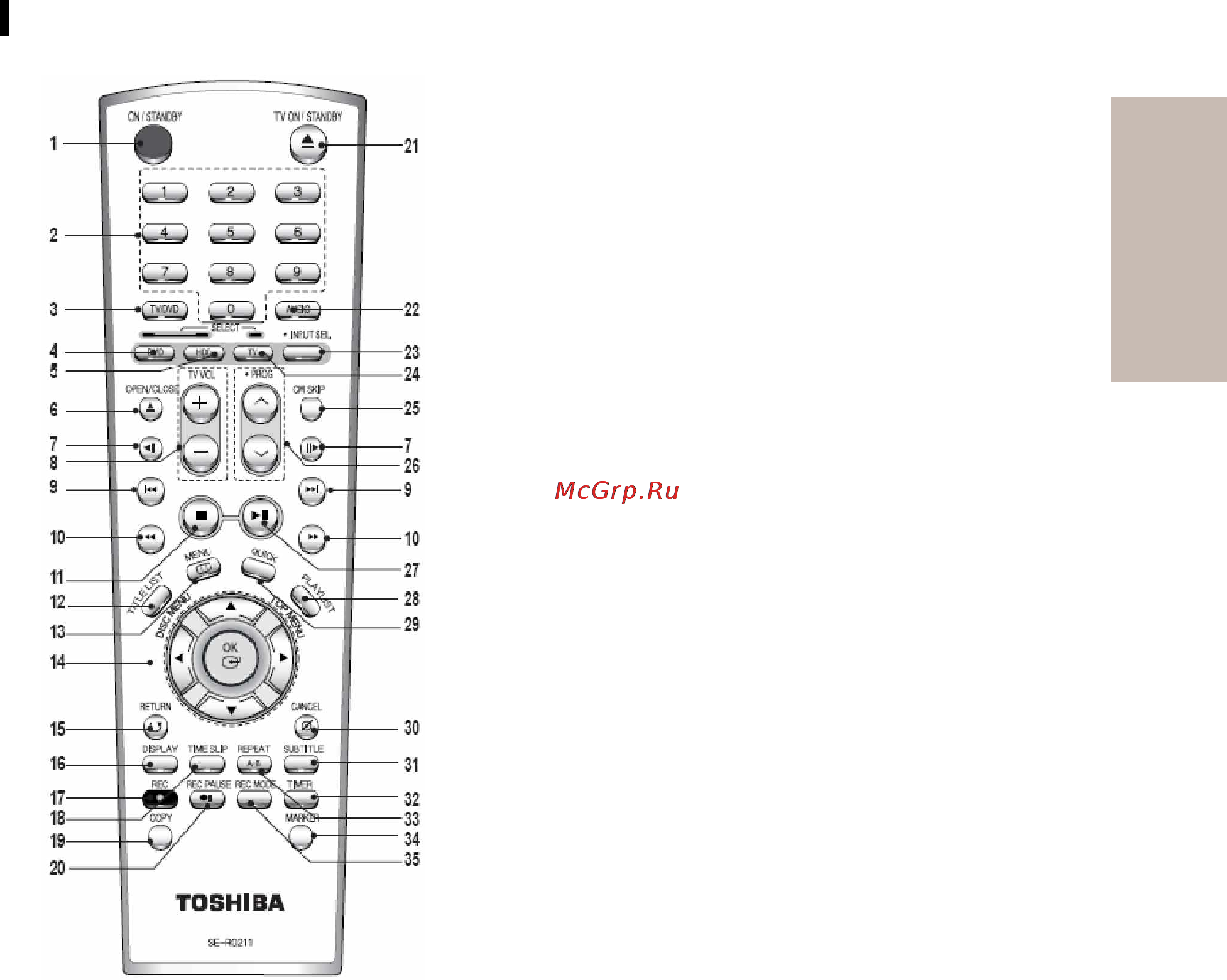 Toshiba RD-XS64SG [17/132] X 0 x ш ь о 0 о1 9 т