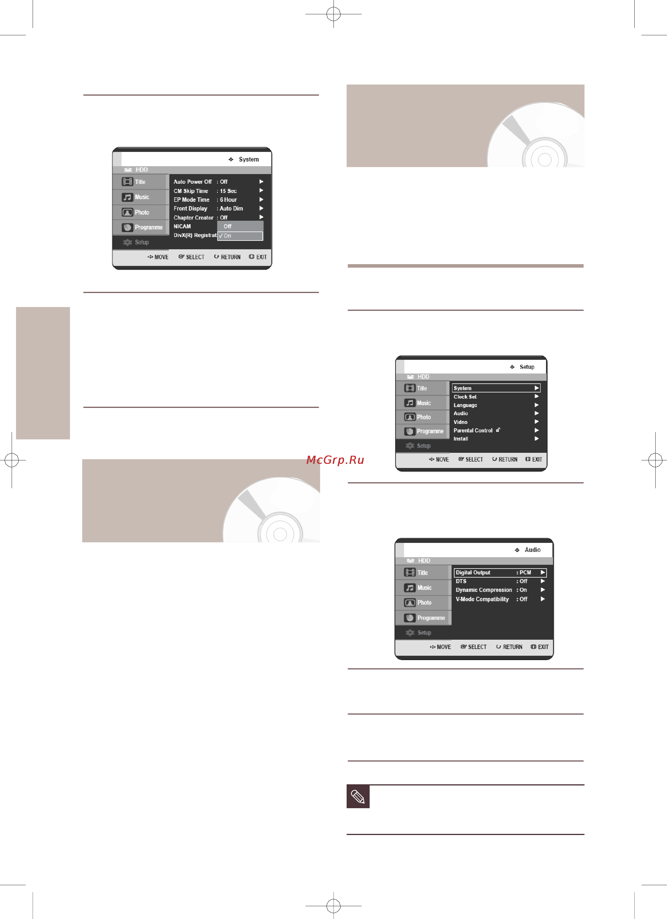 Toshiba RD-XS64SG [38/132] Настройка аудио опций