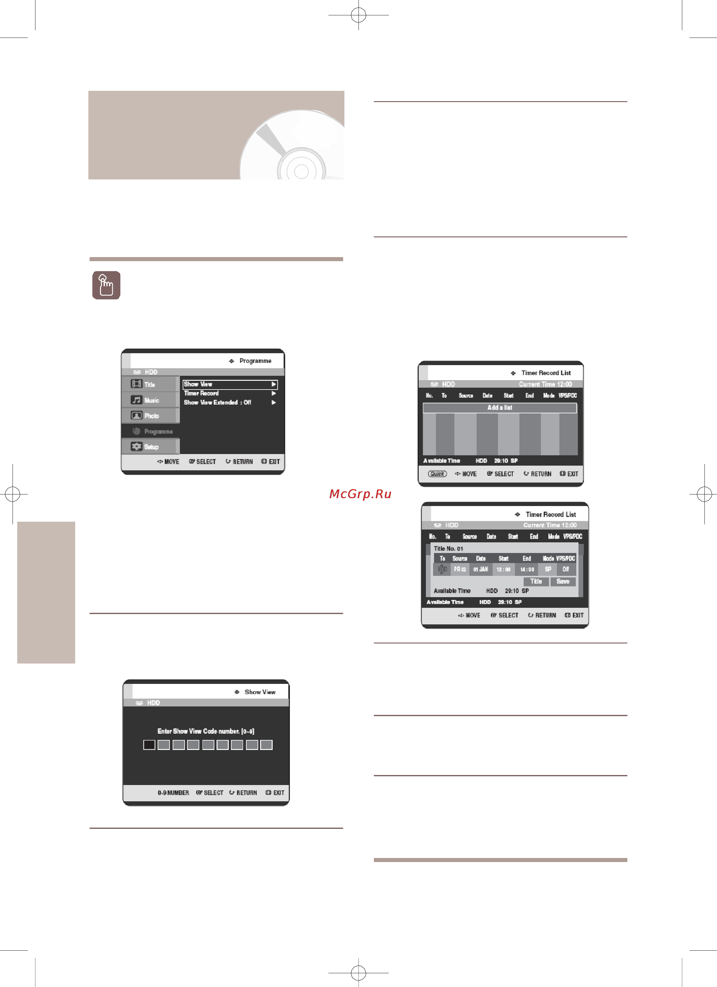 Toshiba RD-XS64SG [92/132] Использование функции showview