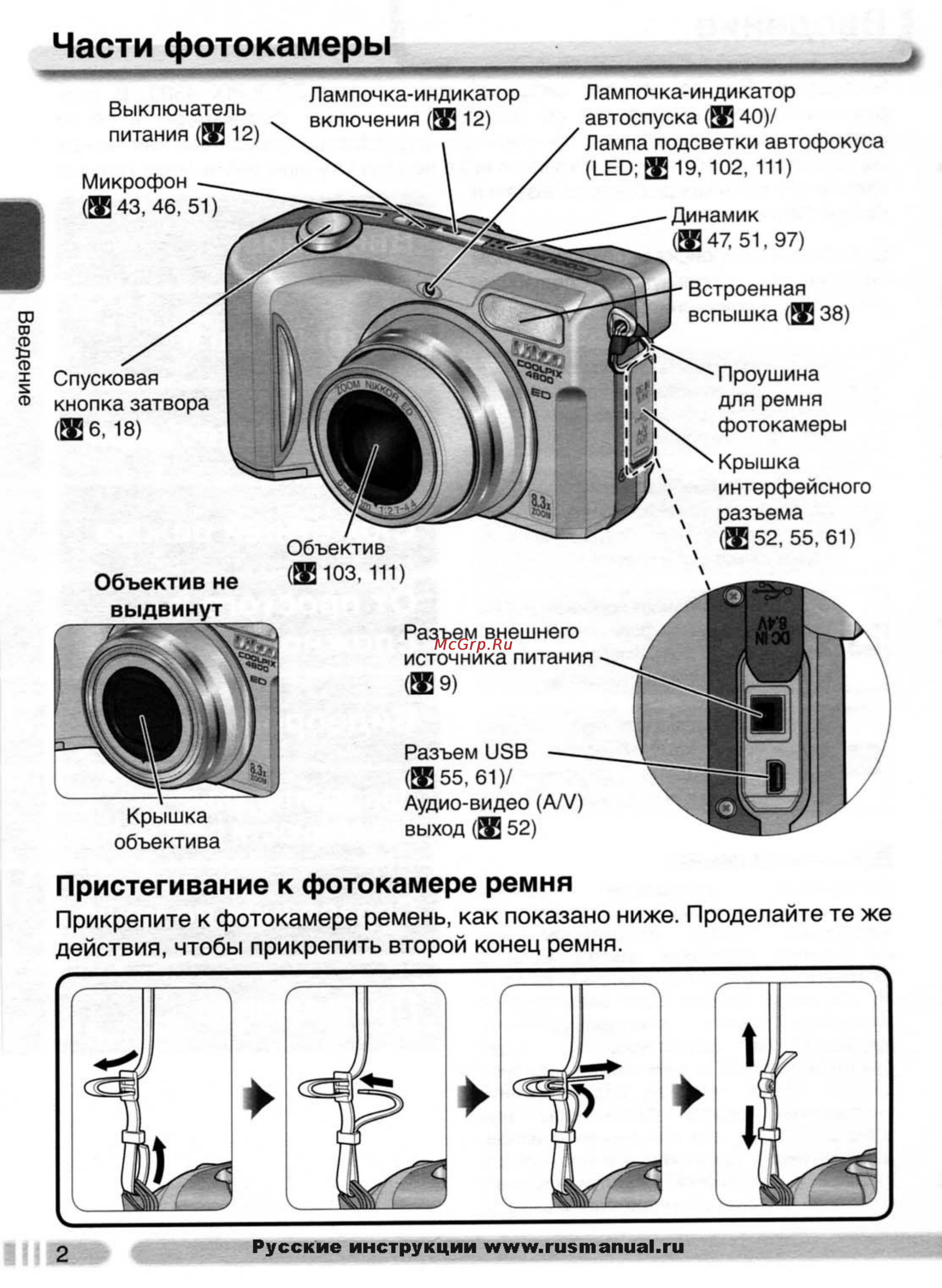 Nikon Coolpix 4800 [11/123] Части фотокамеры