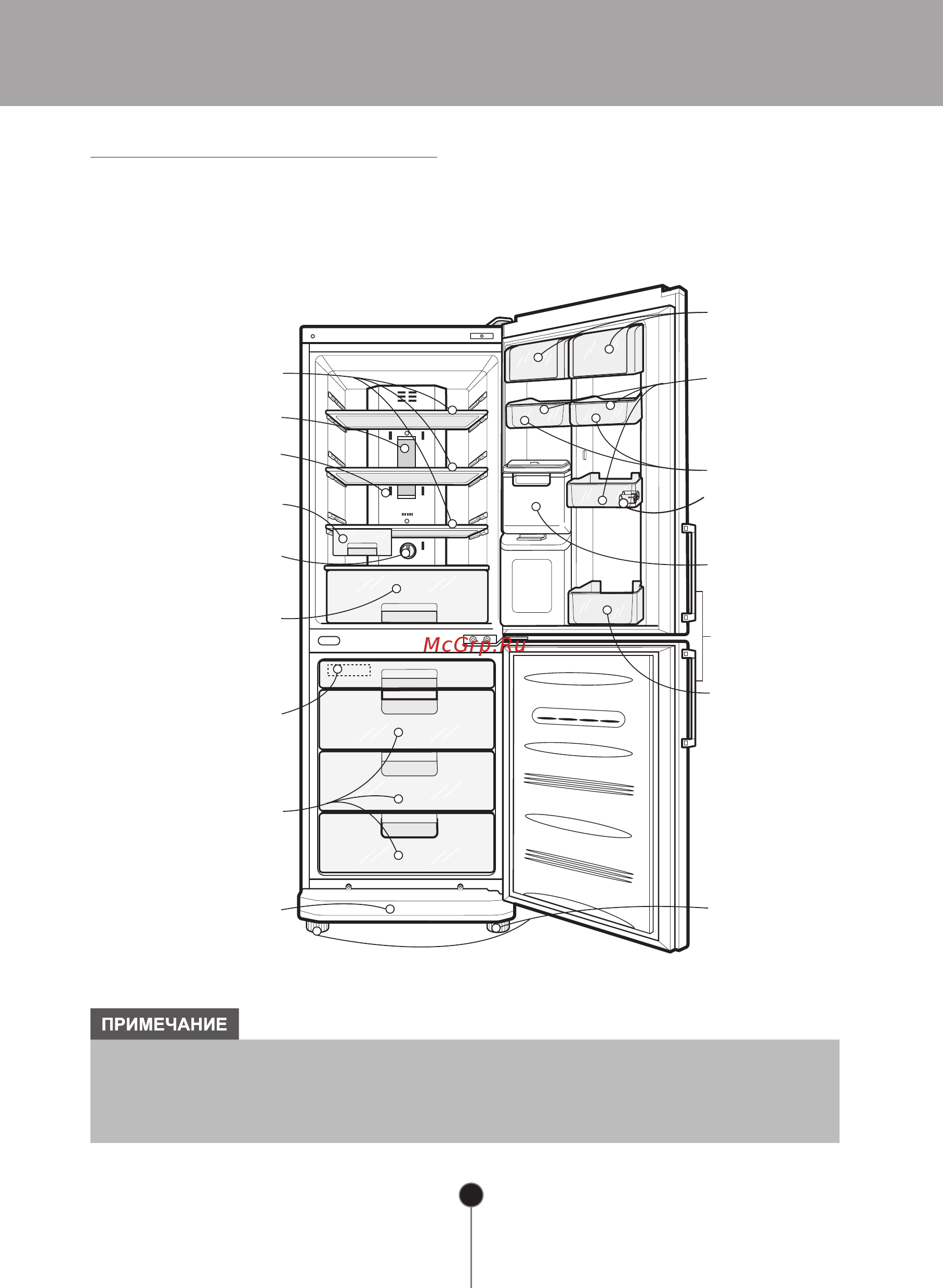 LG GA-E409UEQA [10/28] Основные части холодильника