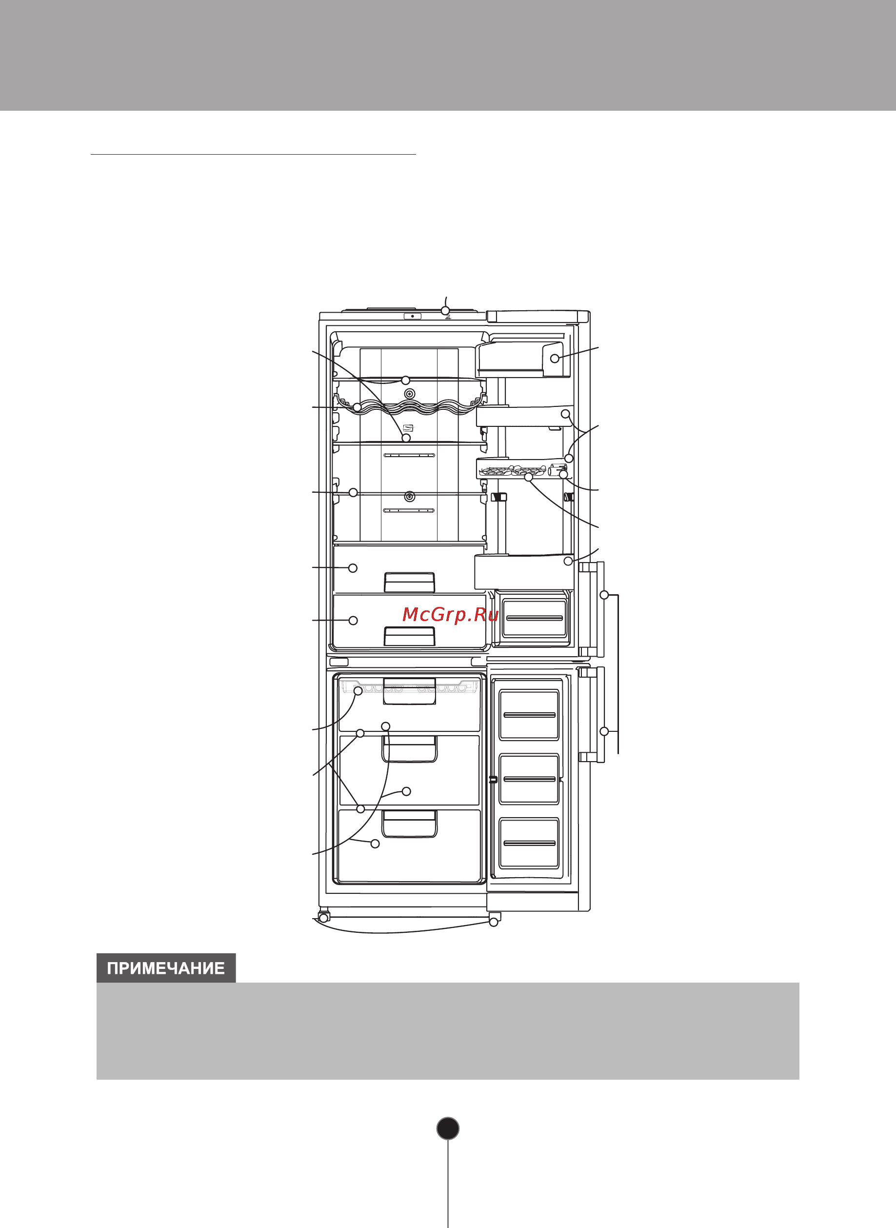 LG GA-B439TGDF [10/32] Основные части холодильника