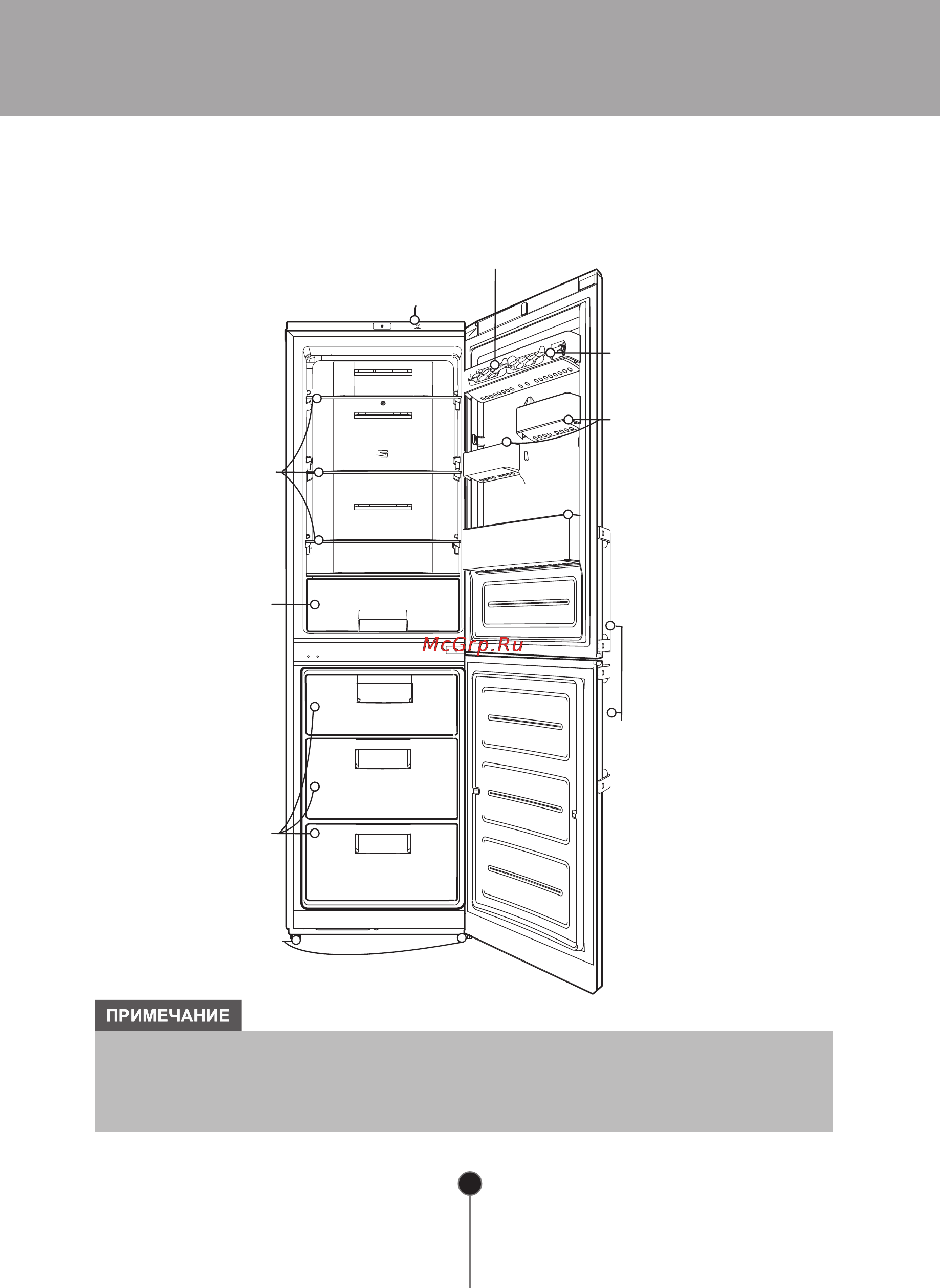 LG GA-B439TGKW [11/32] Основные части холодильника
