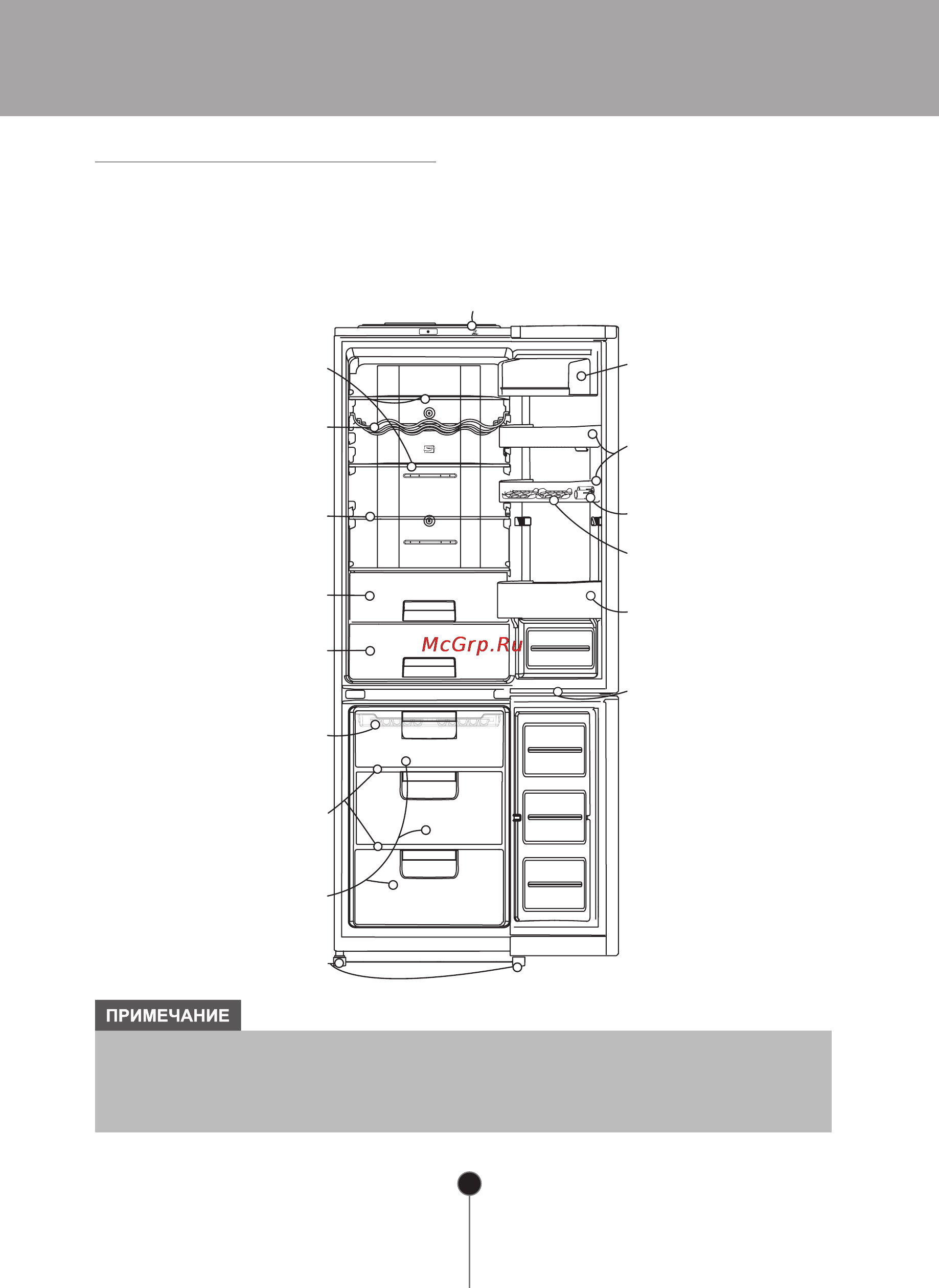 LG GA-B439TGDF [12/32] Основные части холодильника
