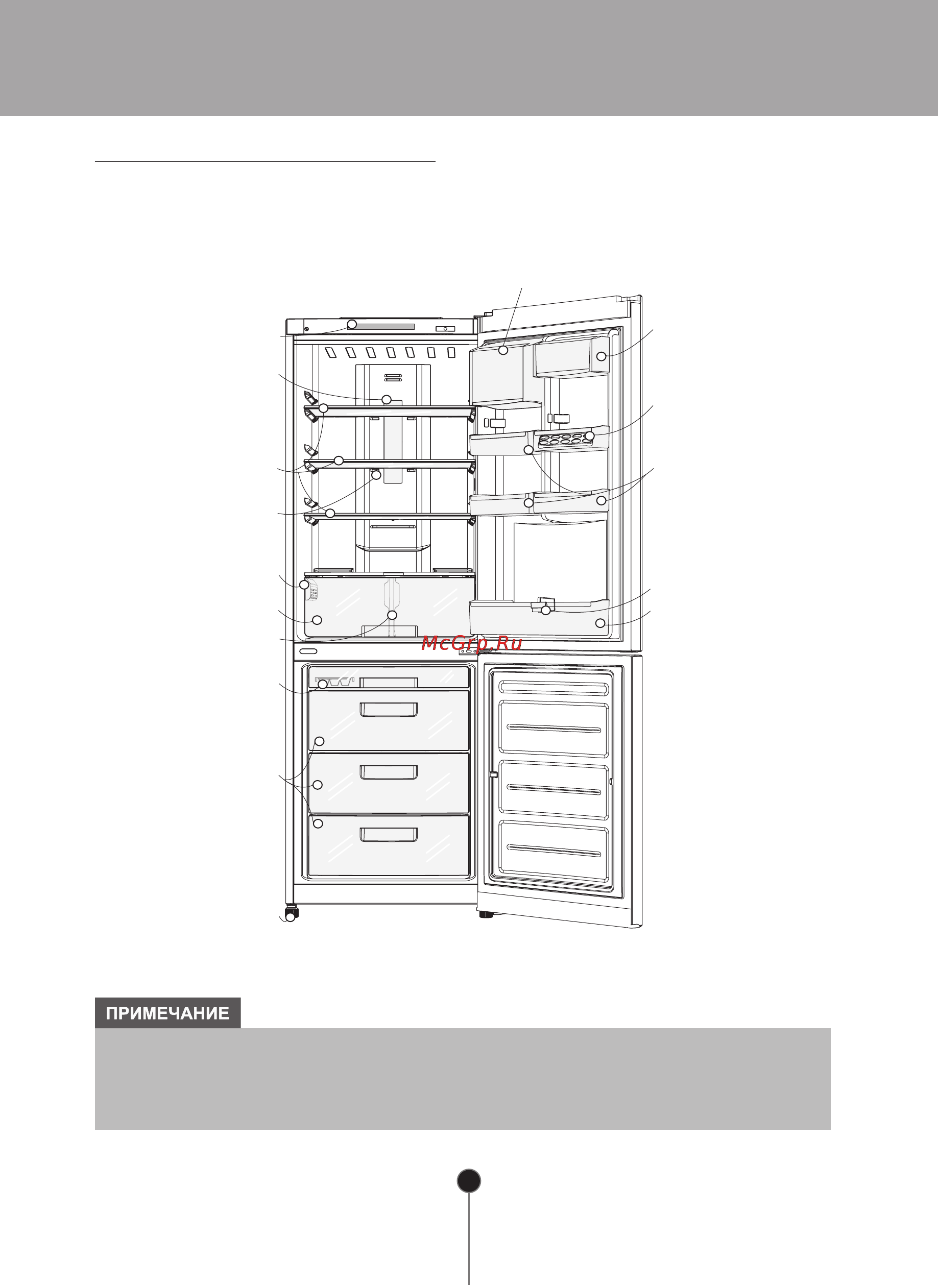 LG GA-E409SRA [10/24] Основные части холодильника