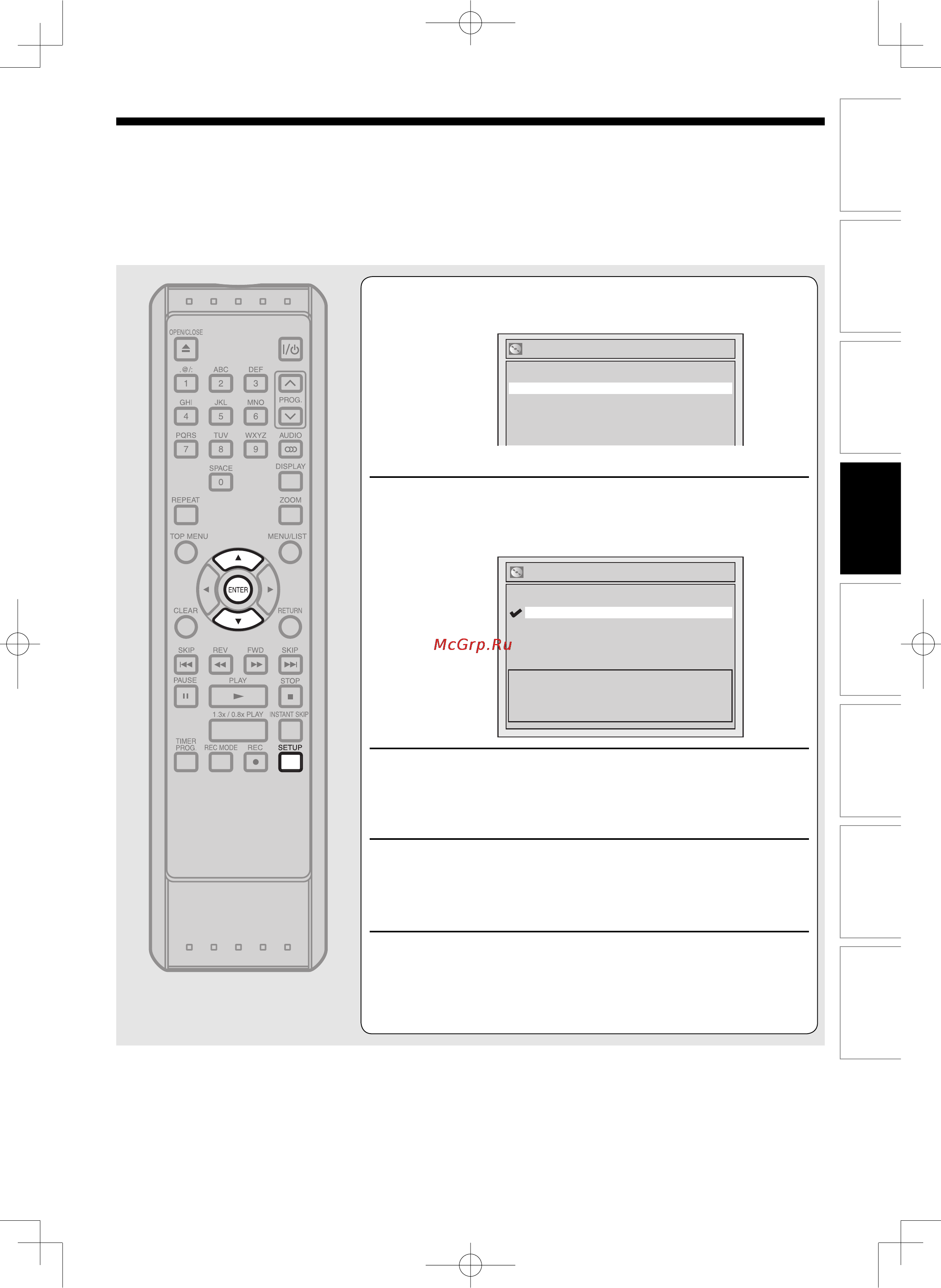 Toshiba D-R265SR [39/66] Выберите видео p ежим или режим vr используя k l затем нажмите enter