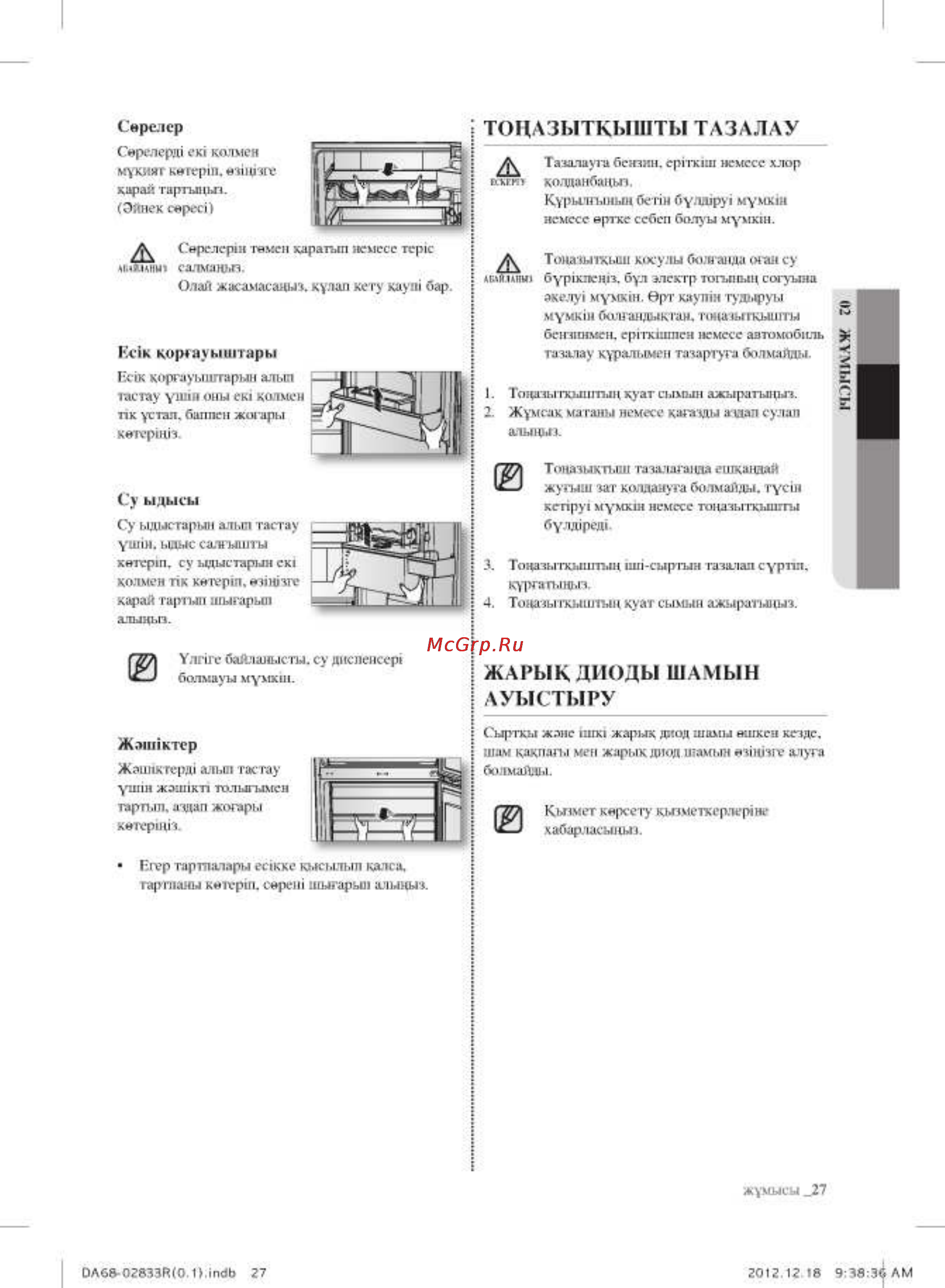 Samsung RB29FERMDEF [89/92] Жарык диоды шамын ауыстыру