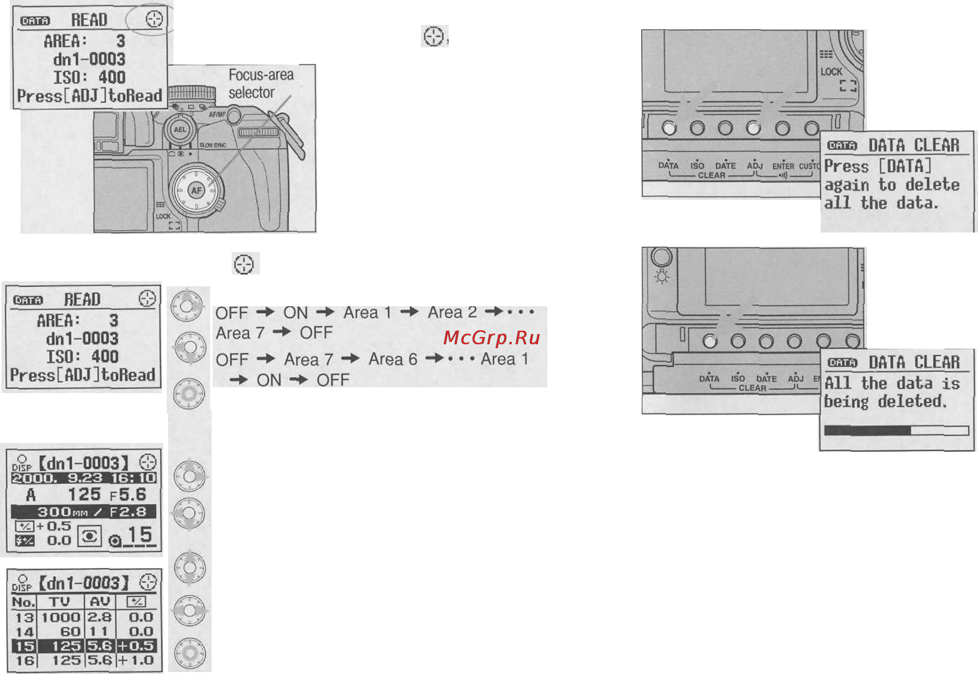 Minolta Maxxum 7 [76/101] Нажмите кнопки data и adj