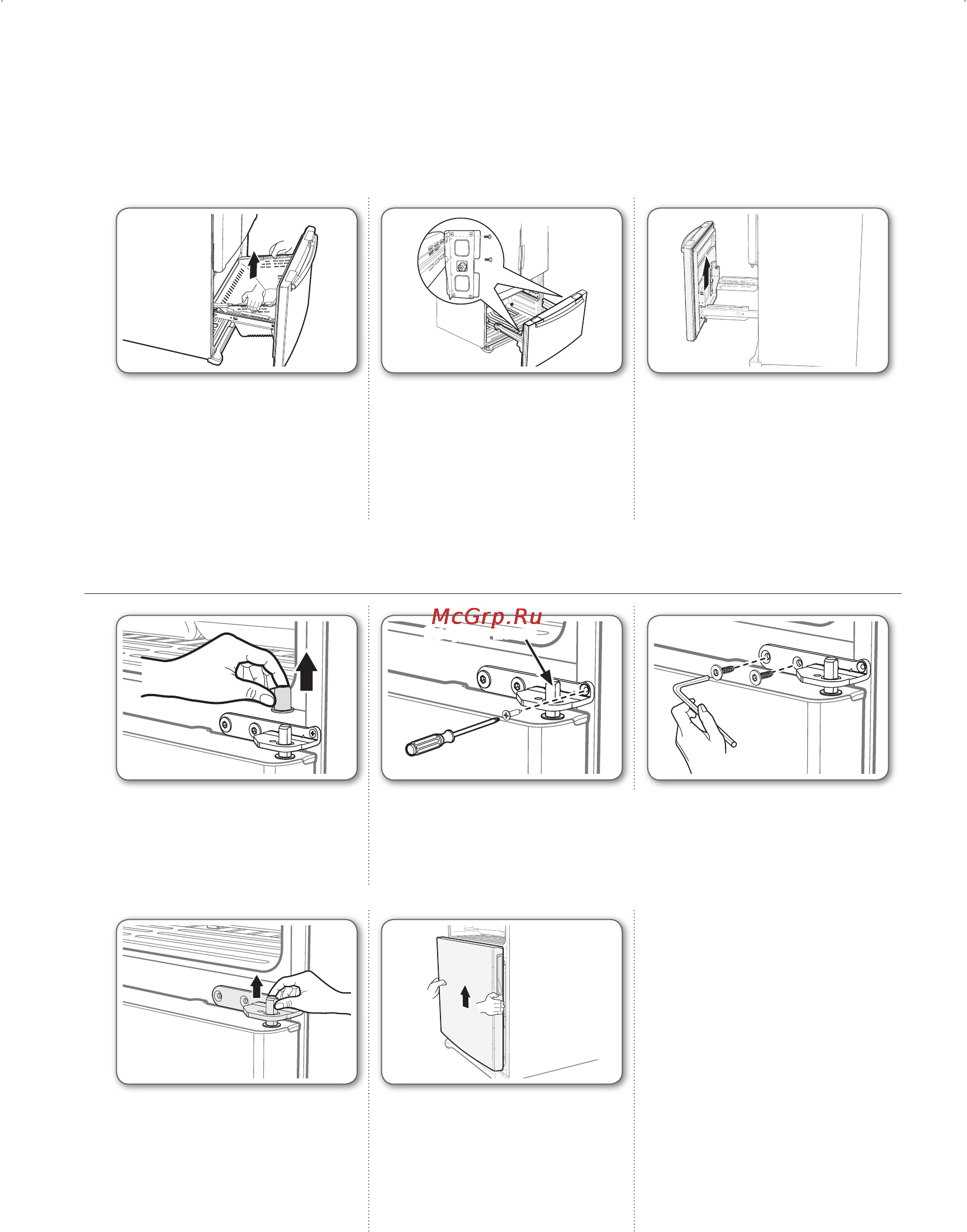 Samsung RF-62 UBPN [16/38] Демонтаж дверцы морозильной камеры поворотный тип