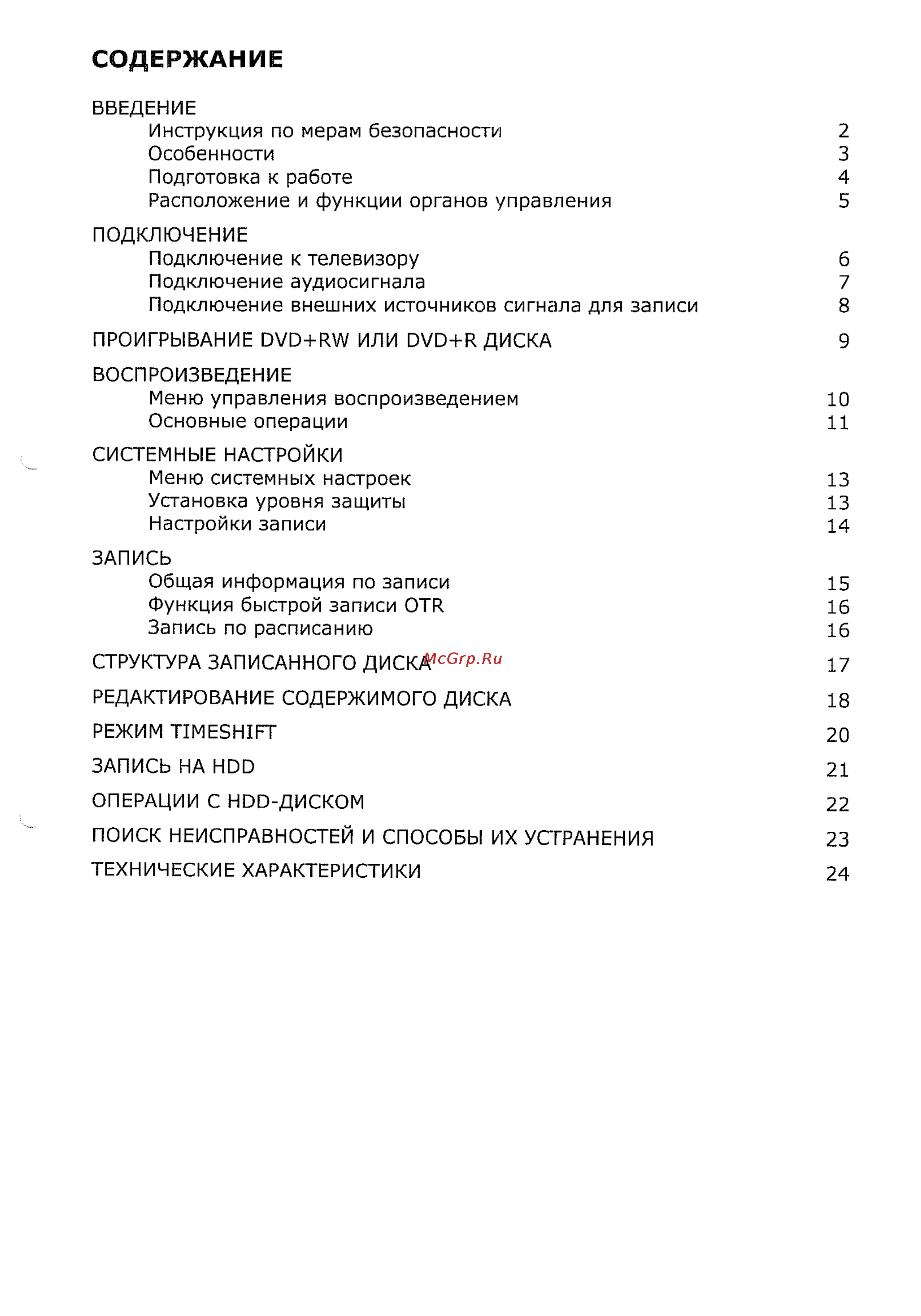 Supra S-DRHD1 [2/27] Содержание