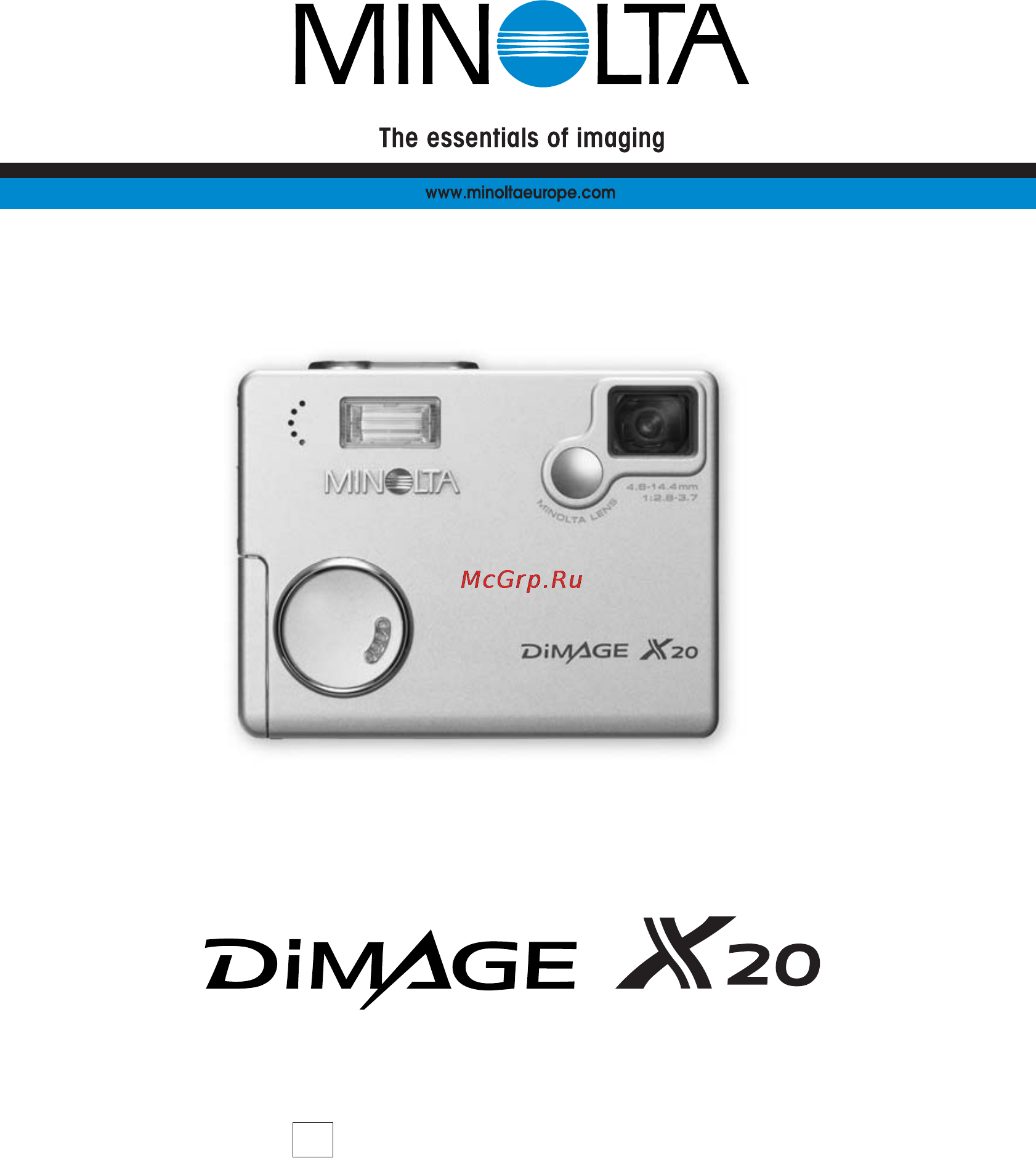Minolta Dimage X20 Инструкция по эксплуатации онлайн