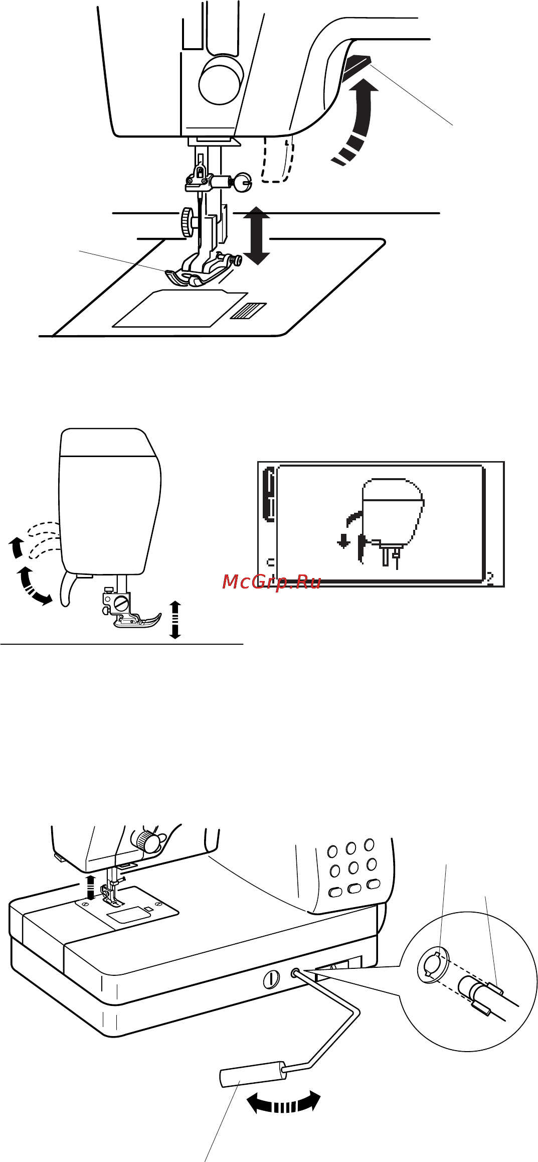 Janome Memory Craft 6600 [11/79] Подъем и опускание прижимной лапки