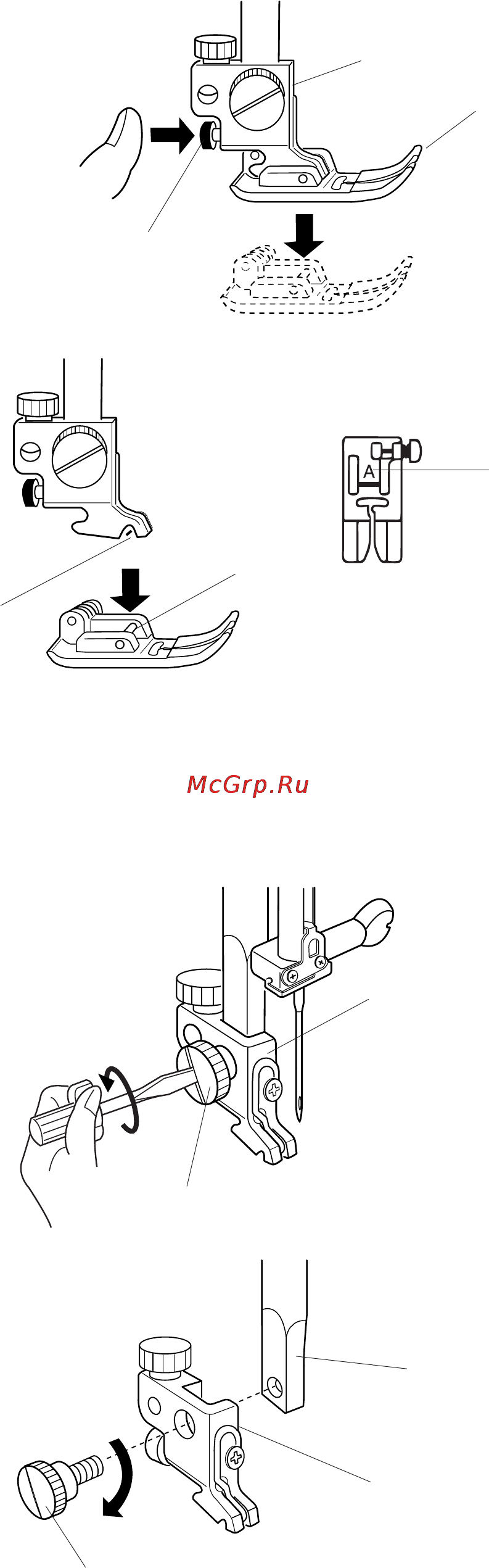 Janome Memory Craft 6600 [12/79] Замена прижимной лапки