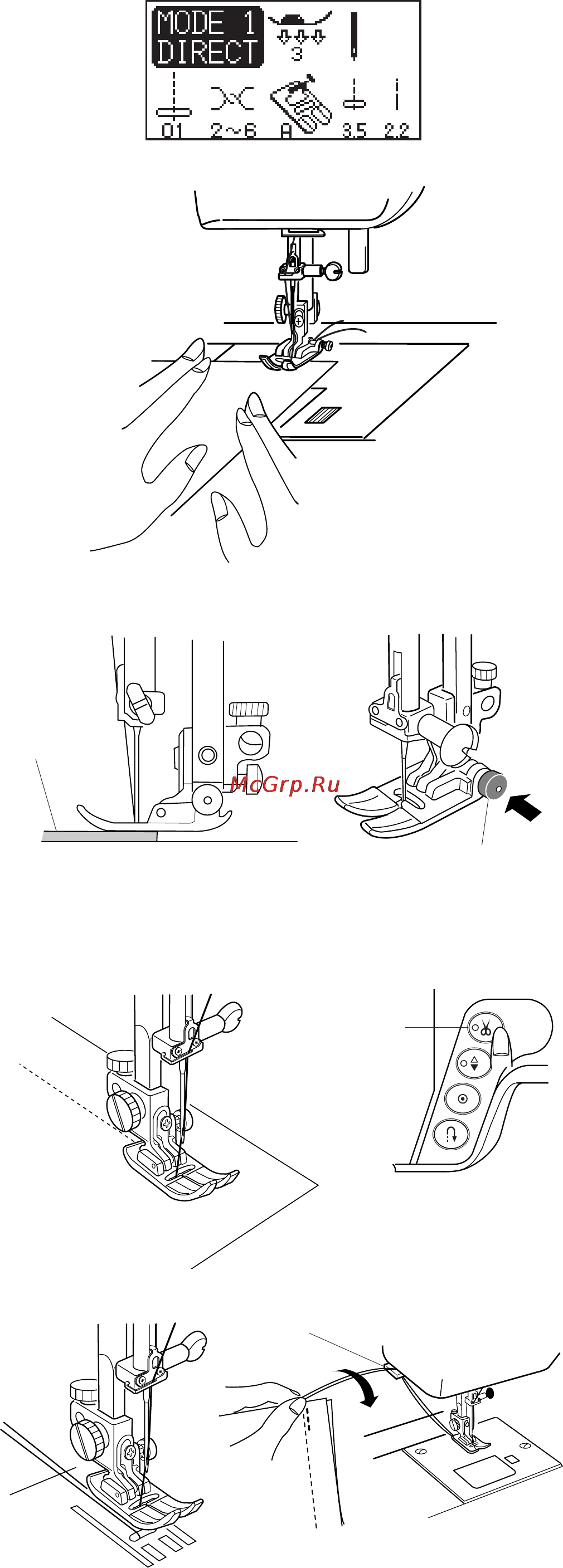 Janome Memory Craft 6600 [29/79] Начало шитья от края толстой ткани