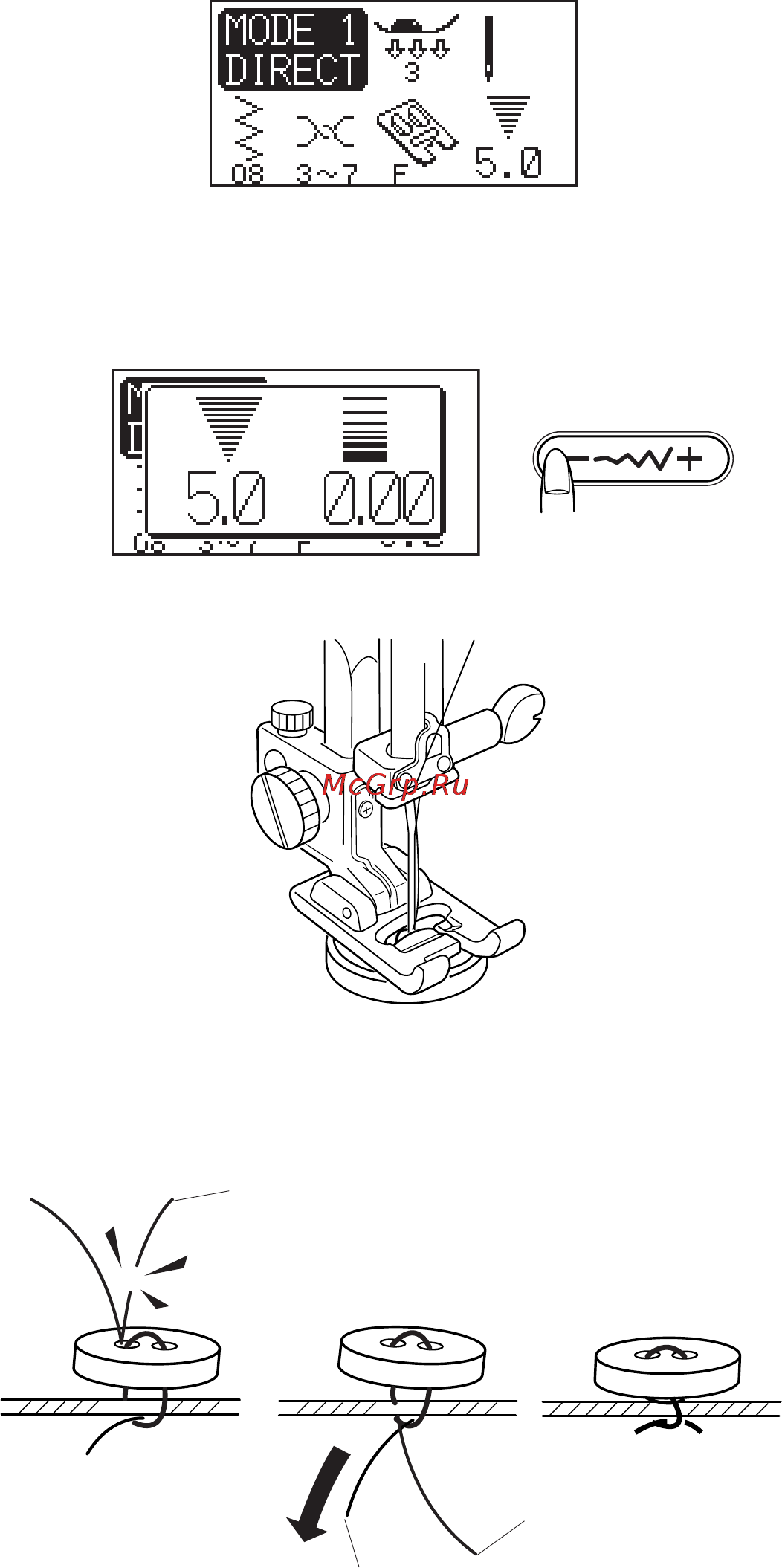 Janome Memory Craft 6600 [54/79] Пришивание пуговиц