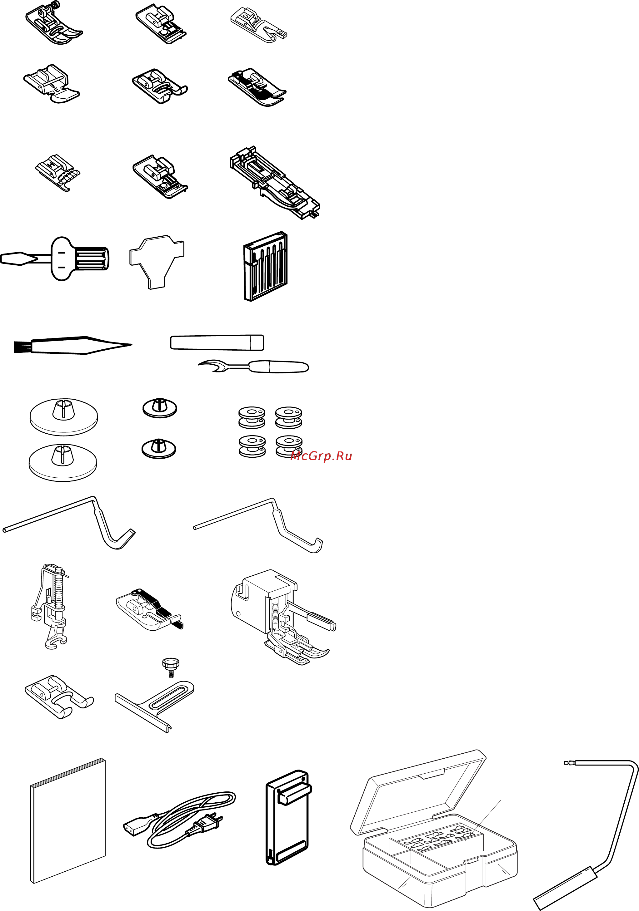 Janome Memory Craft 6600 [6/79] Стандартные аксессуары