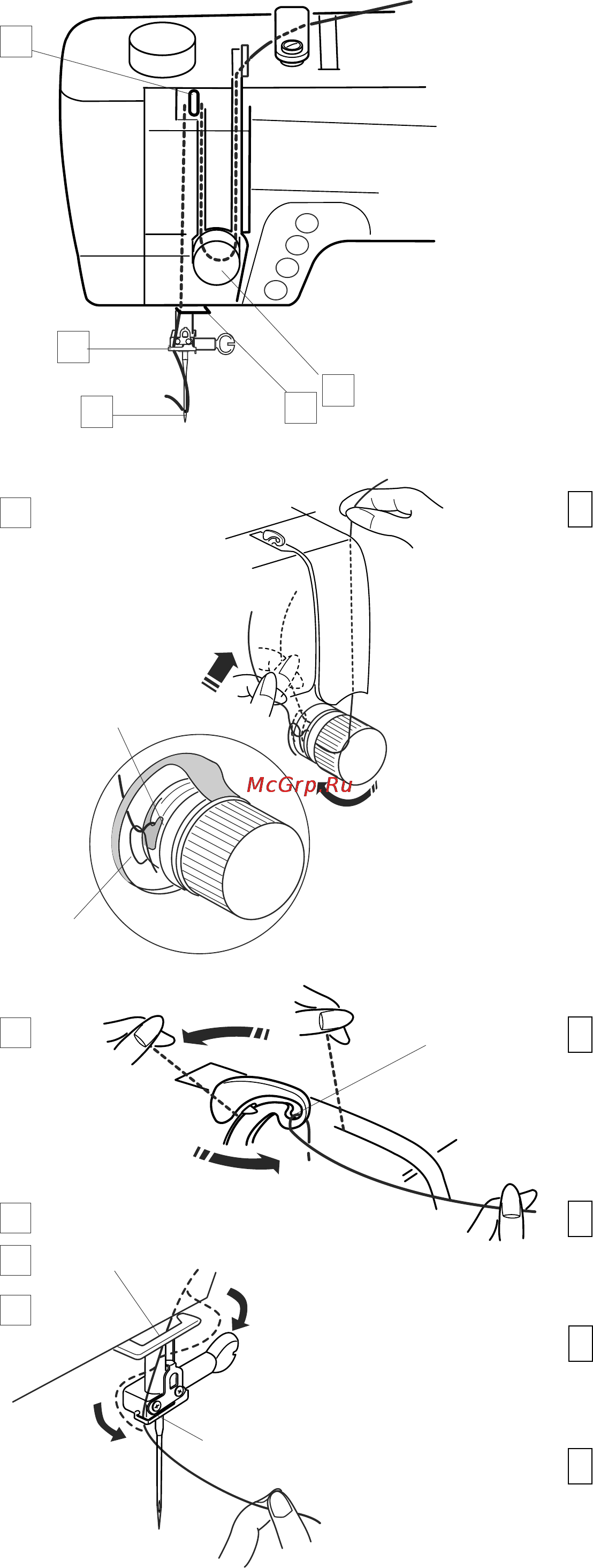 Janome Memory Craft 6500 [16/77] Заправка нити в машину