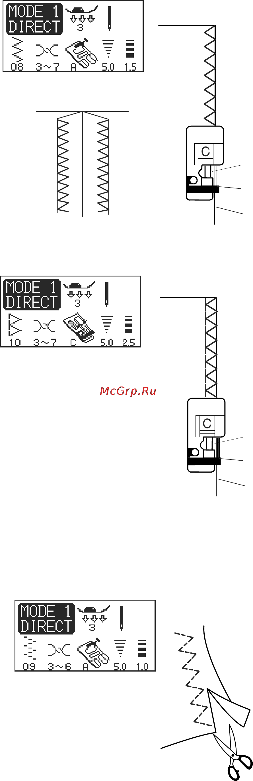 Janome Memory Craft 6500 [31/77] Оверлочные стежки режимы 1 и 3