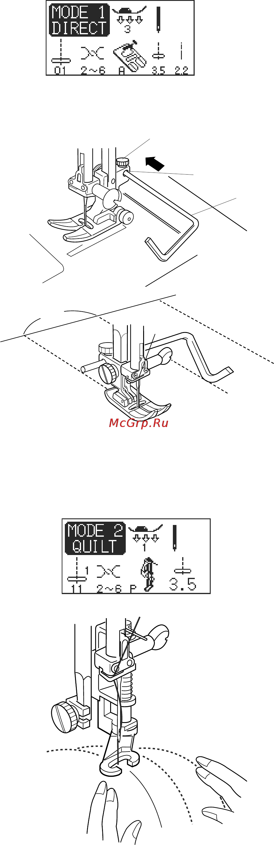Janome MC 6500 P [39/77] Квилтинг в свободном направлении