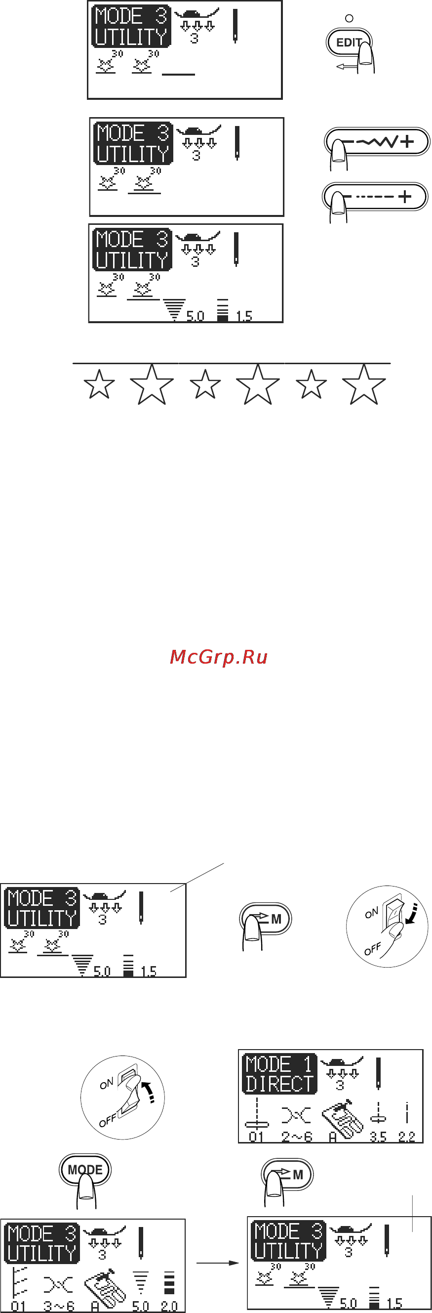 Janome MC 6500 P [65/77] Запись в память и вызов комбинаций строчек