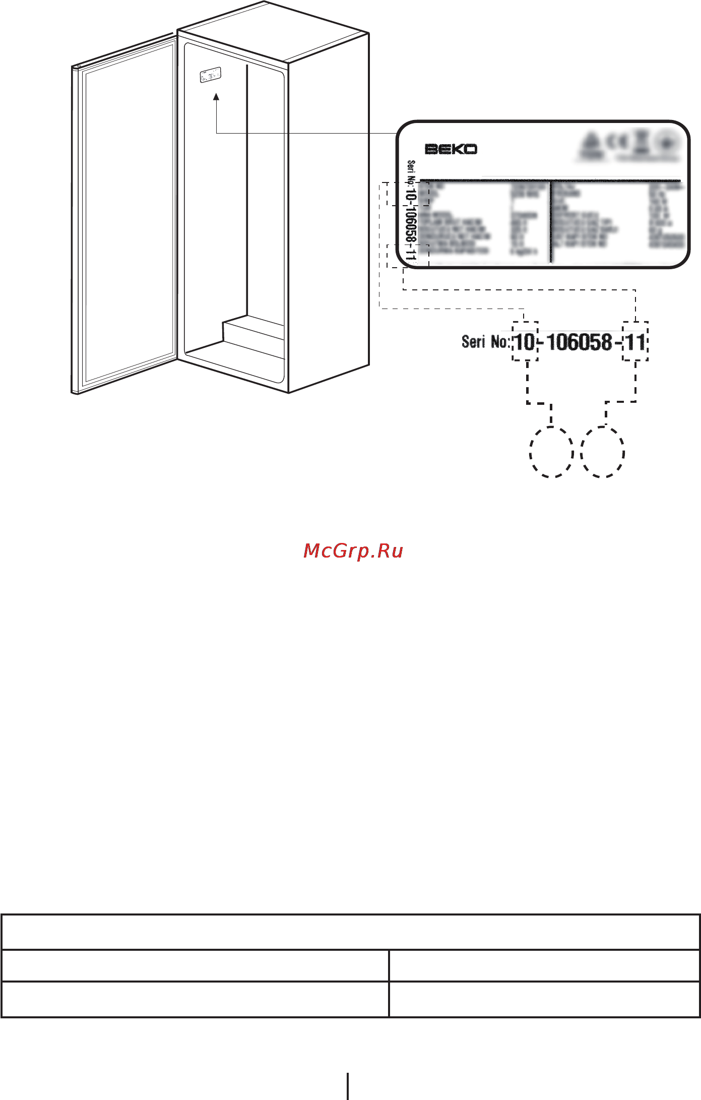 Beko GNE V120W [58/77] Технічна специфікація вашого холодильника