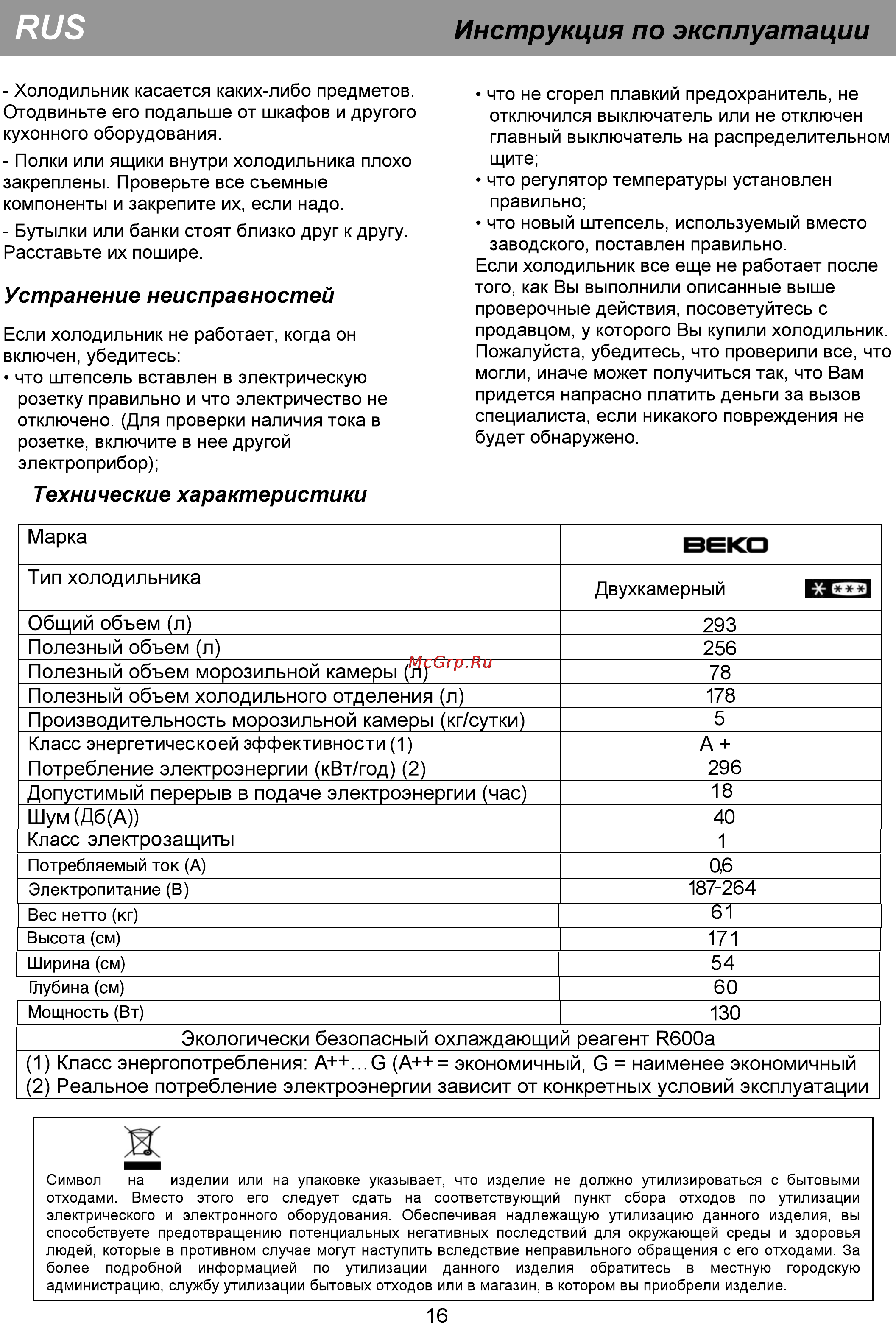 Beko CN 327120 [22/36] Устранение неисправностей