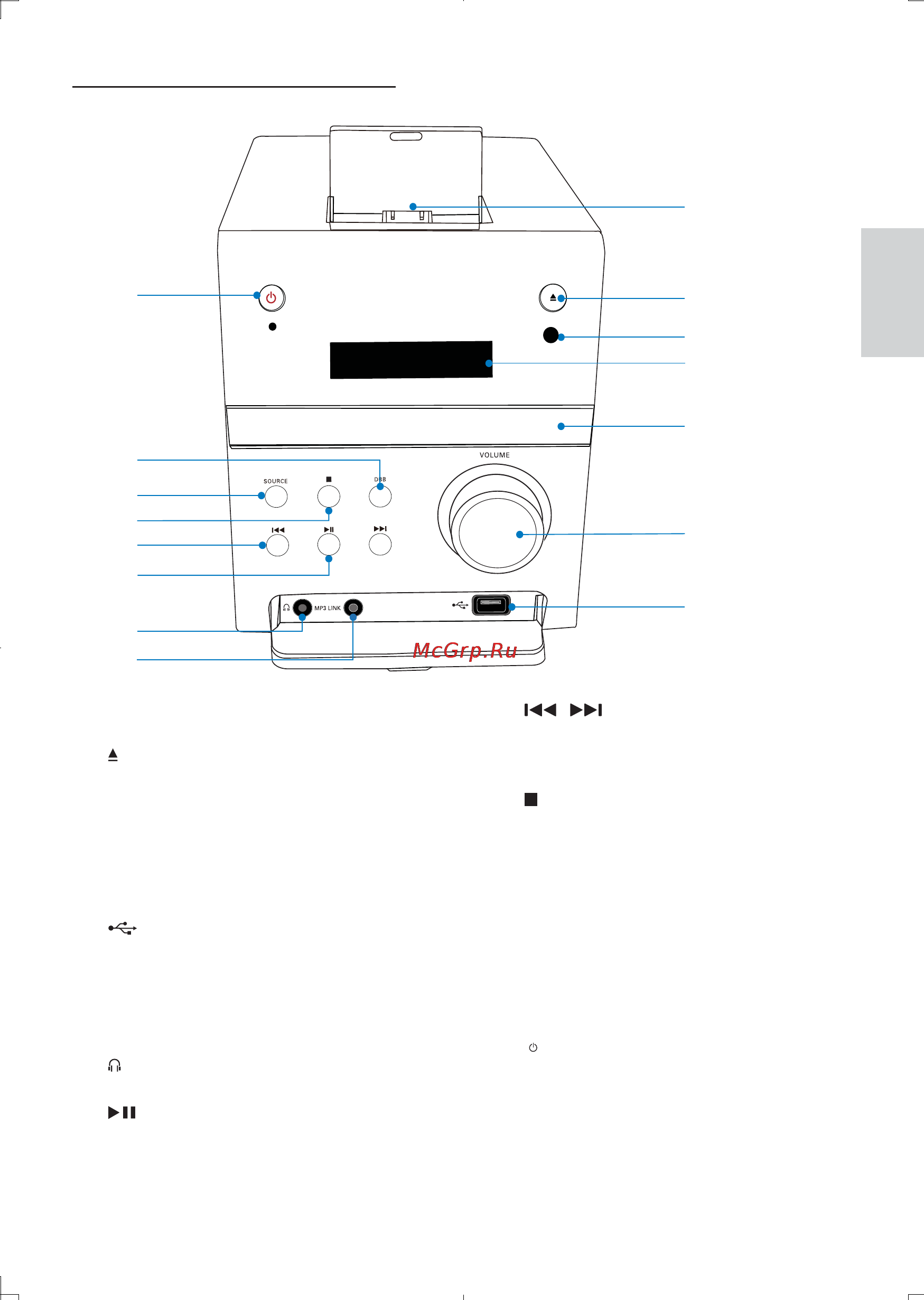 Philips DCD132/51 [6/24] Описание основного устройства
