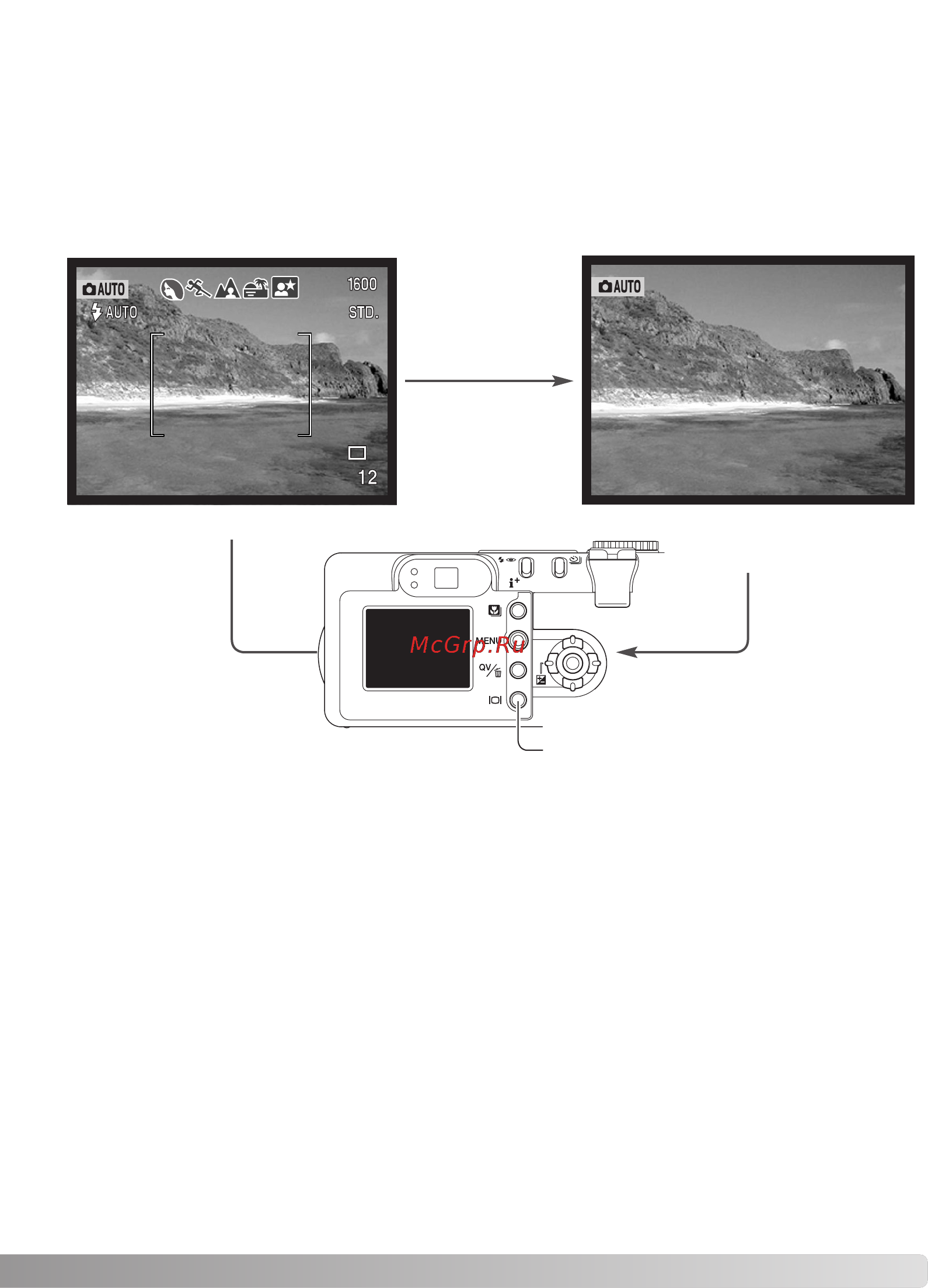 Minolta Dimage F200 [31/132] Функции кнопки дисплея в режиме съёмки