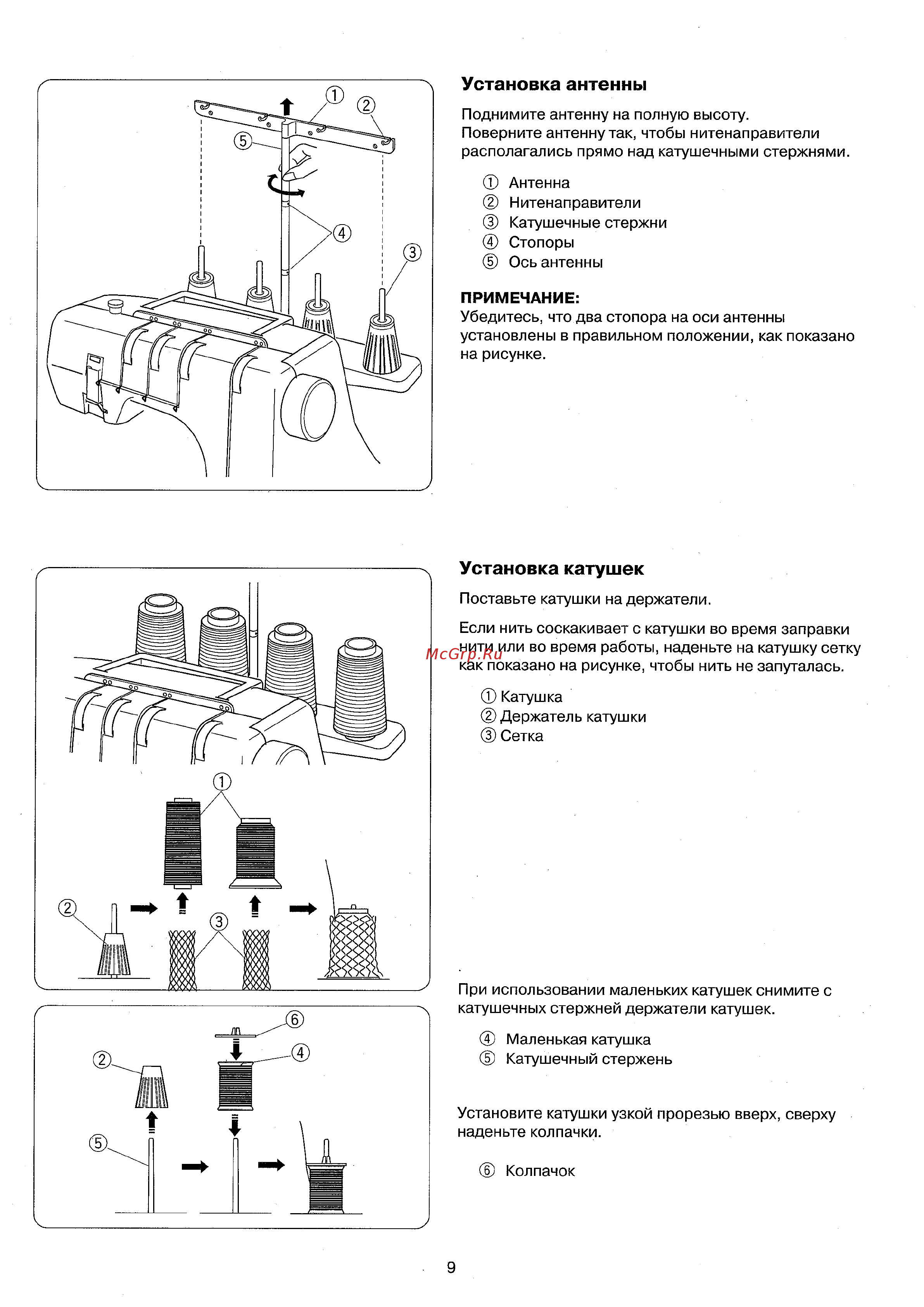 Janome Cover Pro 1000CP [11/28] Установка антенны